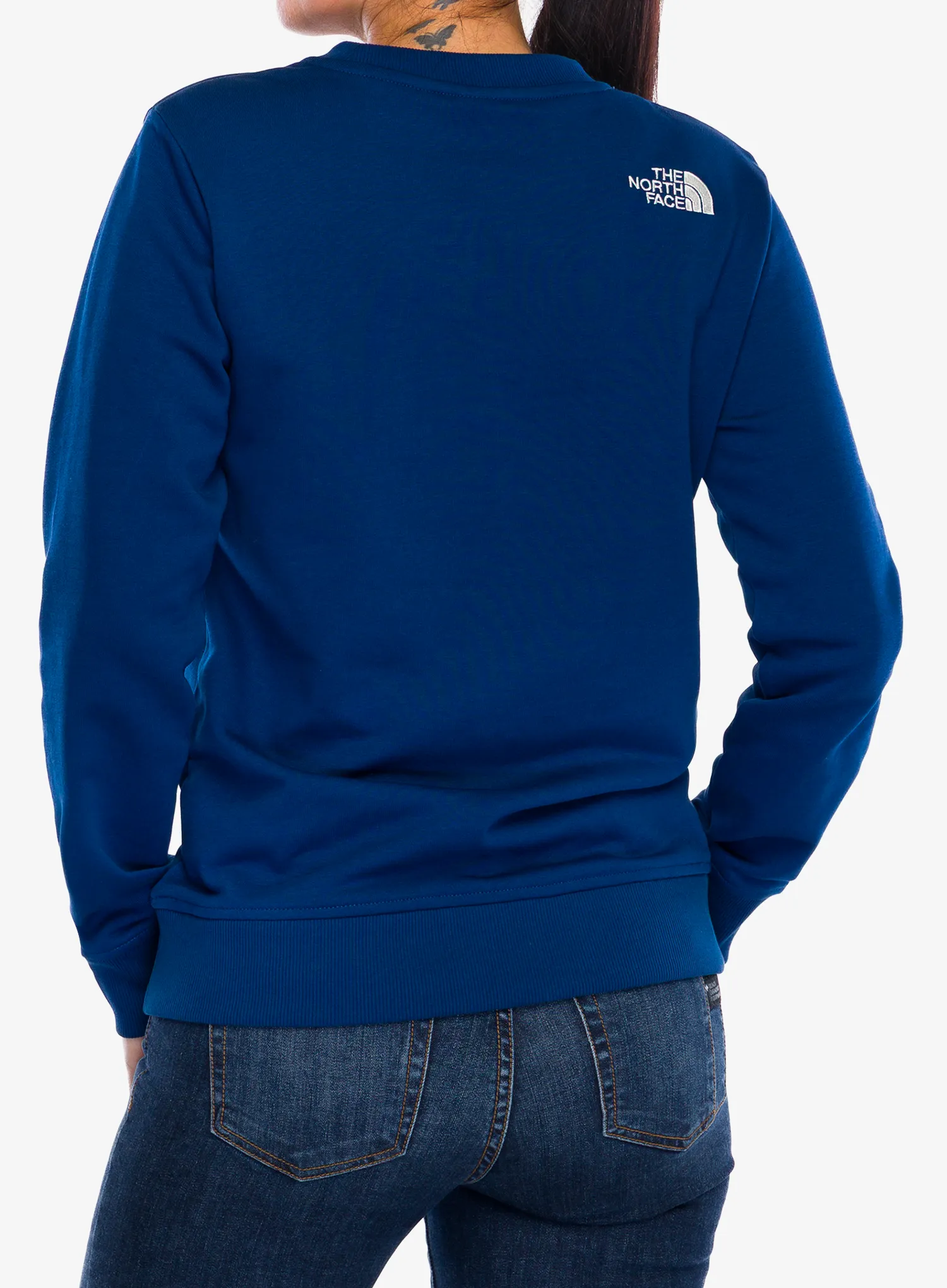 Ženska jopica brez kapuce The North Face Drew Peak Light Crew - estate blue/white dune