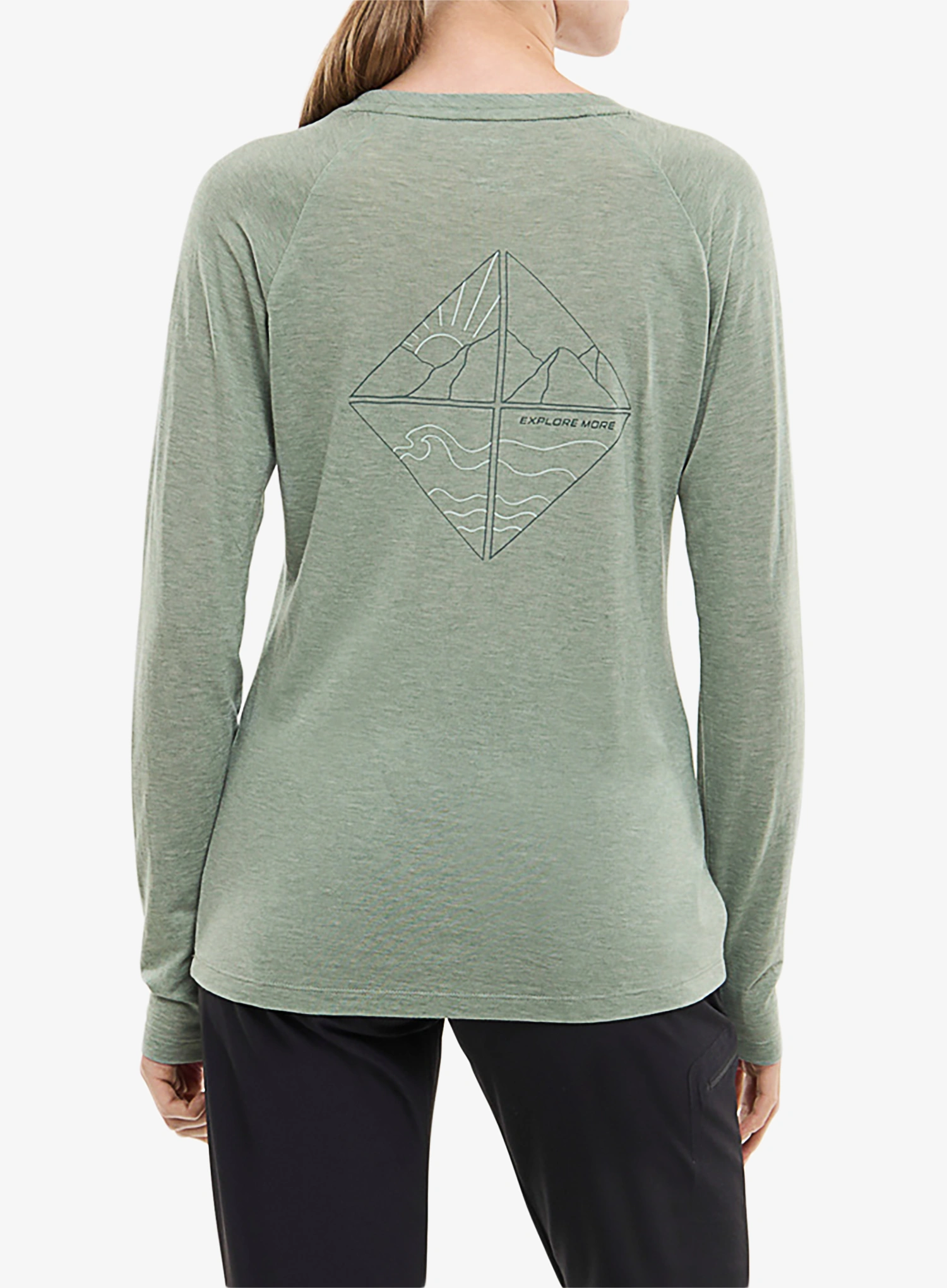 Ženska jopica brez kapuce Viking Longsleeve Andali - green