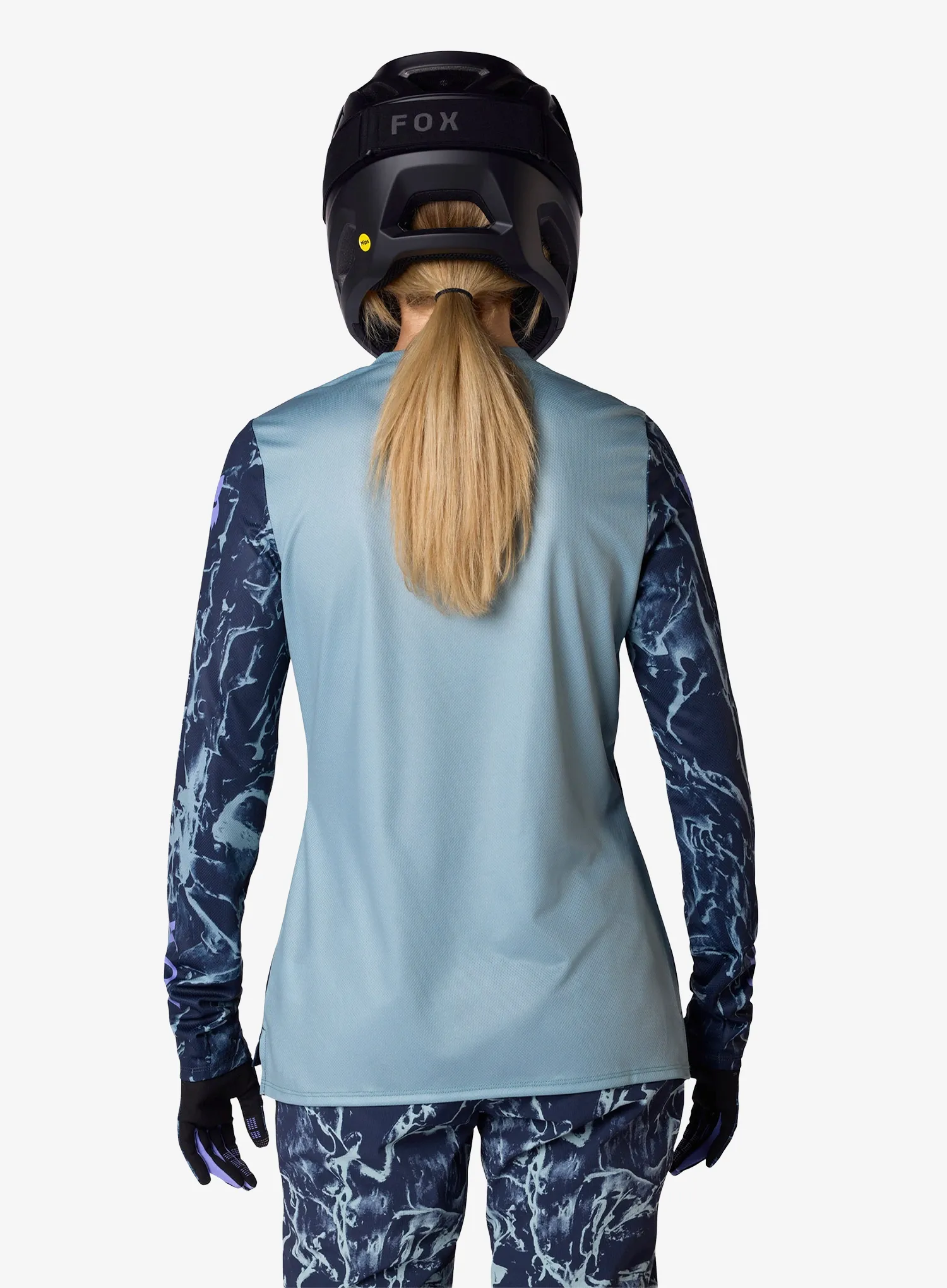 Ženska jopica Fox Ranger LS Jersey Img Print - arctic blue