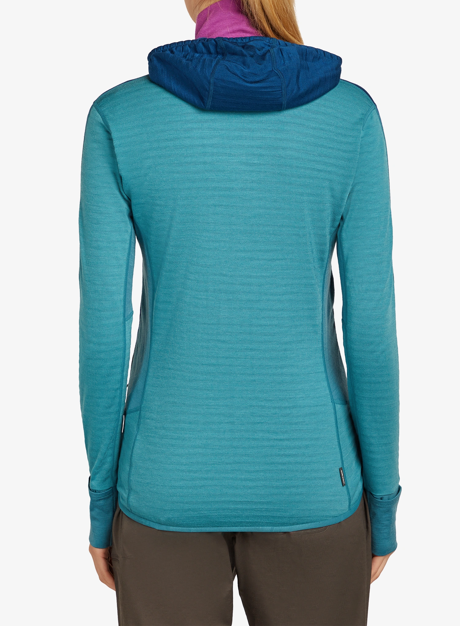 Ženska jopica Icebreaker Merino Blend 300 RealFleece Descender LS Zip Hoodie - topaz/atlantis/cb