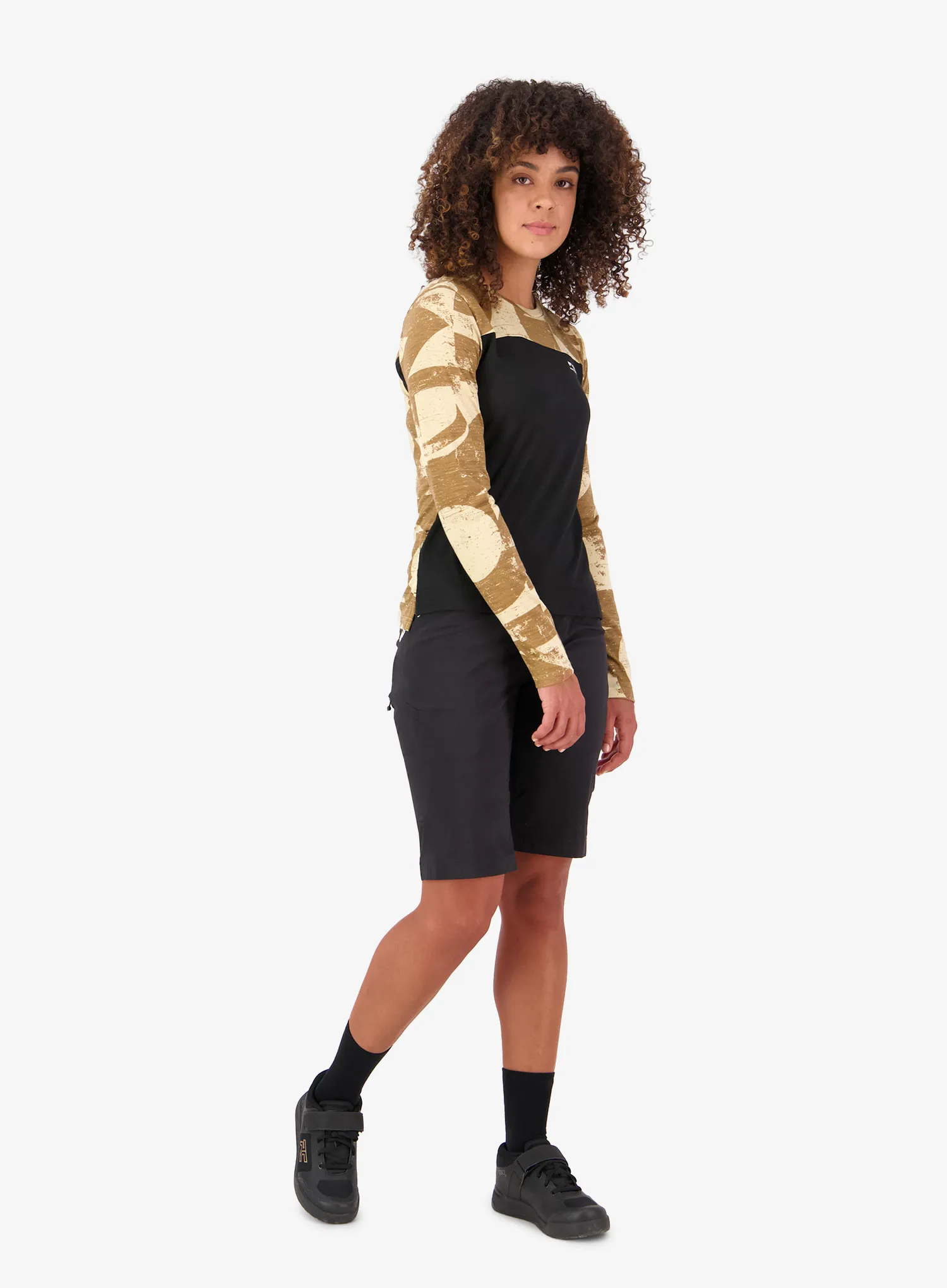 Ženska jopica Mons Royale Diversion Merino Bike Jersey Long Sleeve - mr grunge/black