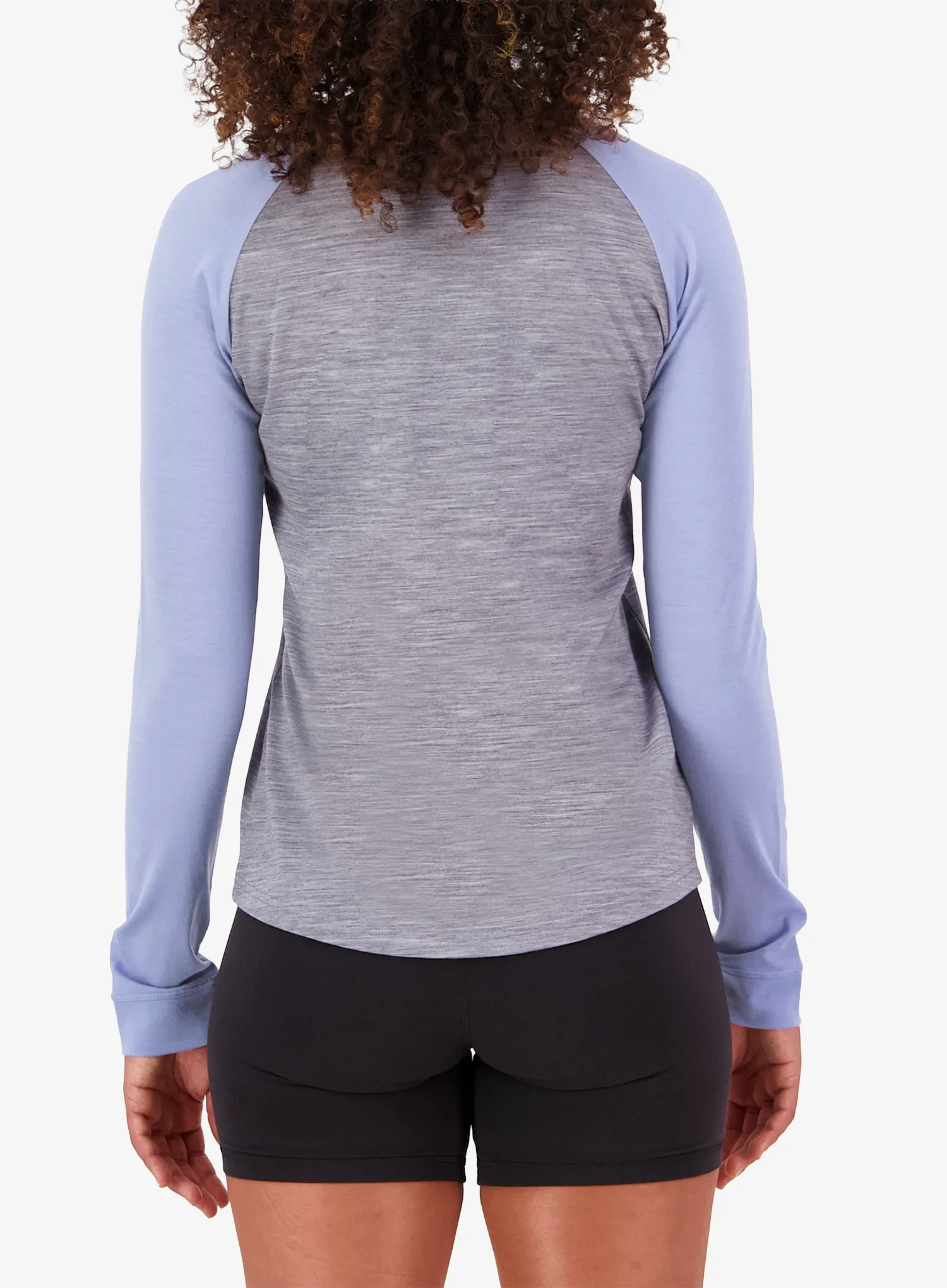 Ženska jopica Mons Royale Icon Merino Raglan Long Sleeve - grey heather/skyline