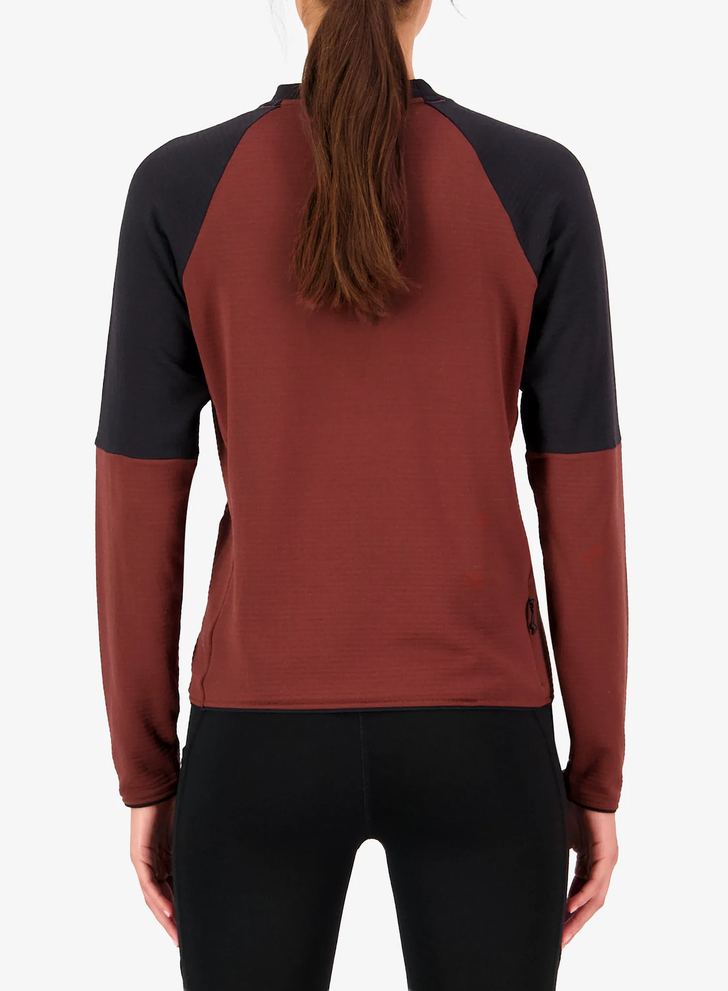 Ženska jopica Mons Royale Quad Merino Fleece Pullover - sable/black