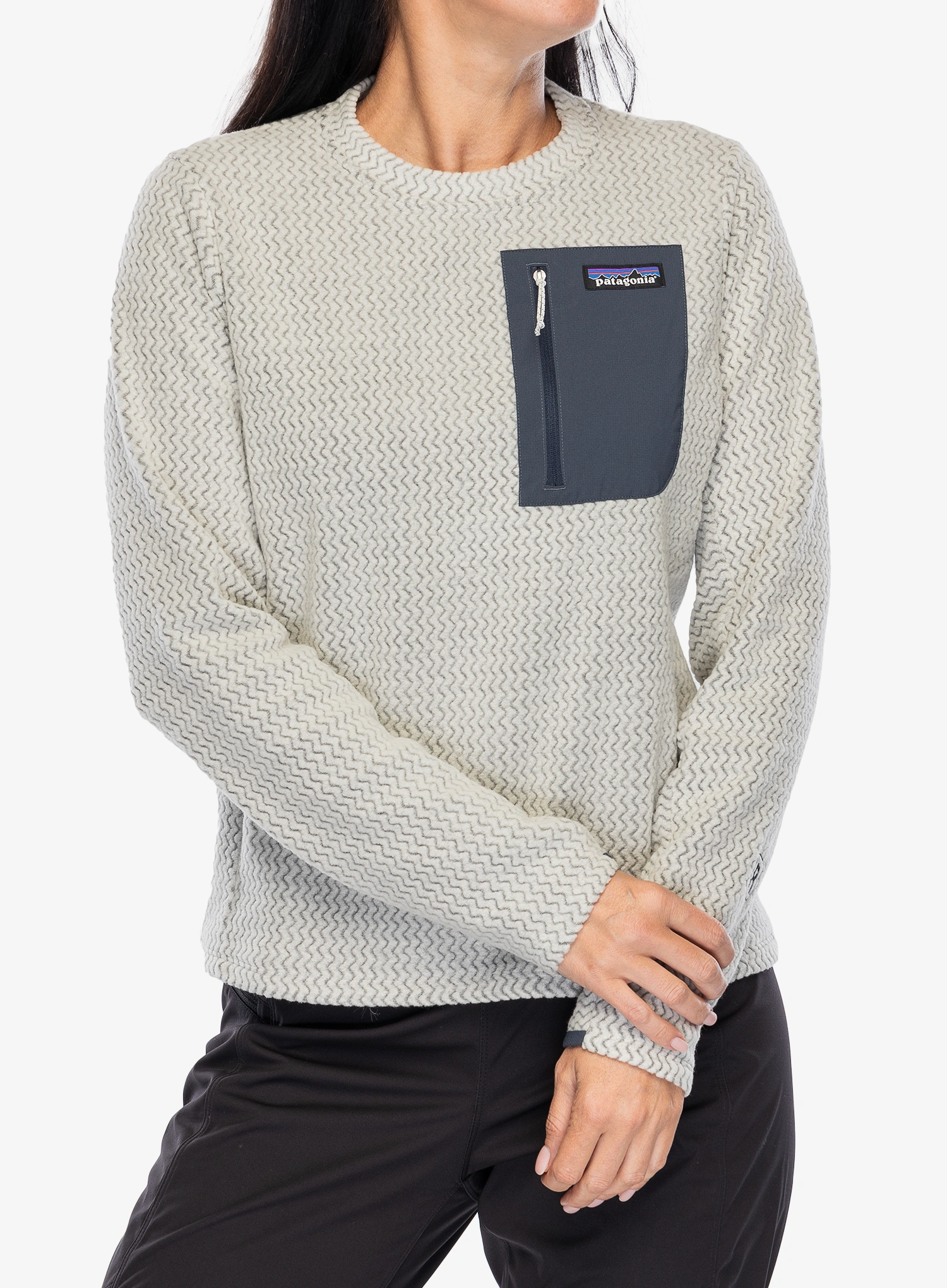 Ženska jopica Patagonia R1 Air Crew - wool white