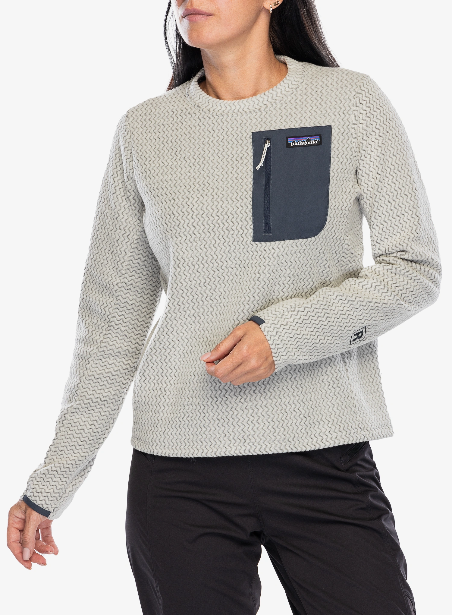 Ženska jopica Patagonia R1 Air Crew - wool white