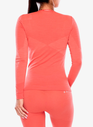Ženska jopica Salewa Zebru Medium Warm AMR L/S Tee - fluo coral
