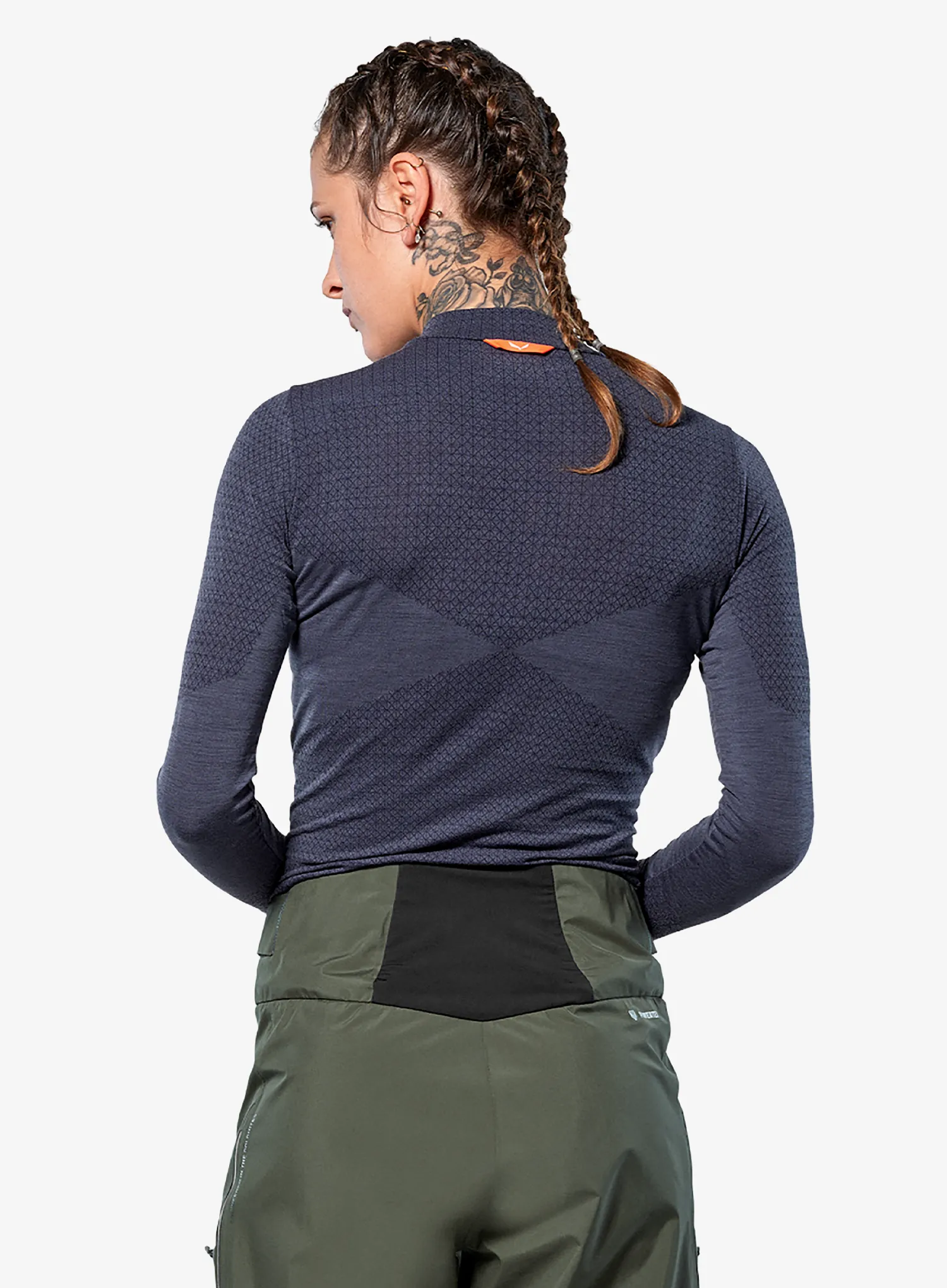 Ženska jopica Salewa Zebru Responsive 1/2 Zip Tee - dark denim