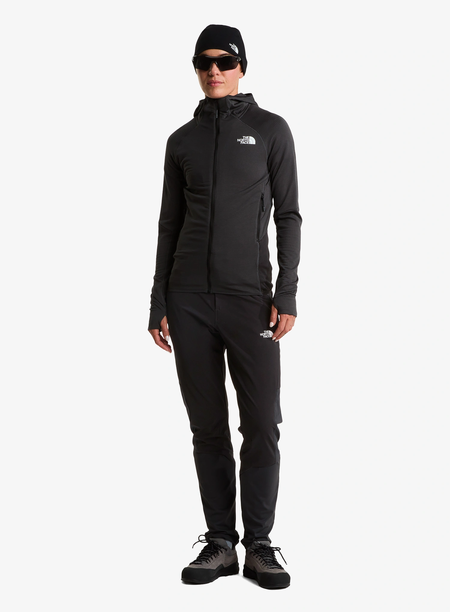 Ženska jopica The North Face Bolt Polartec Hoodie - asphalt grey/tnf black