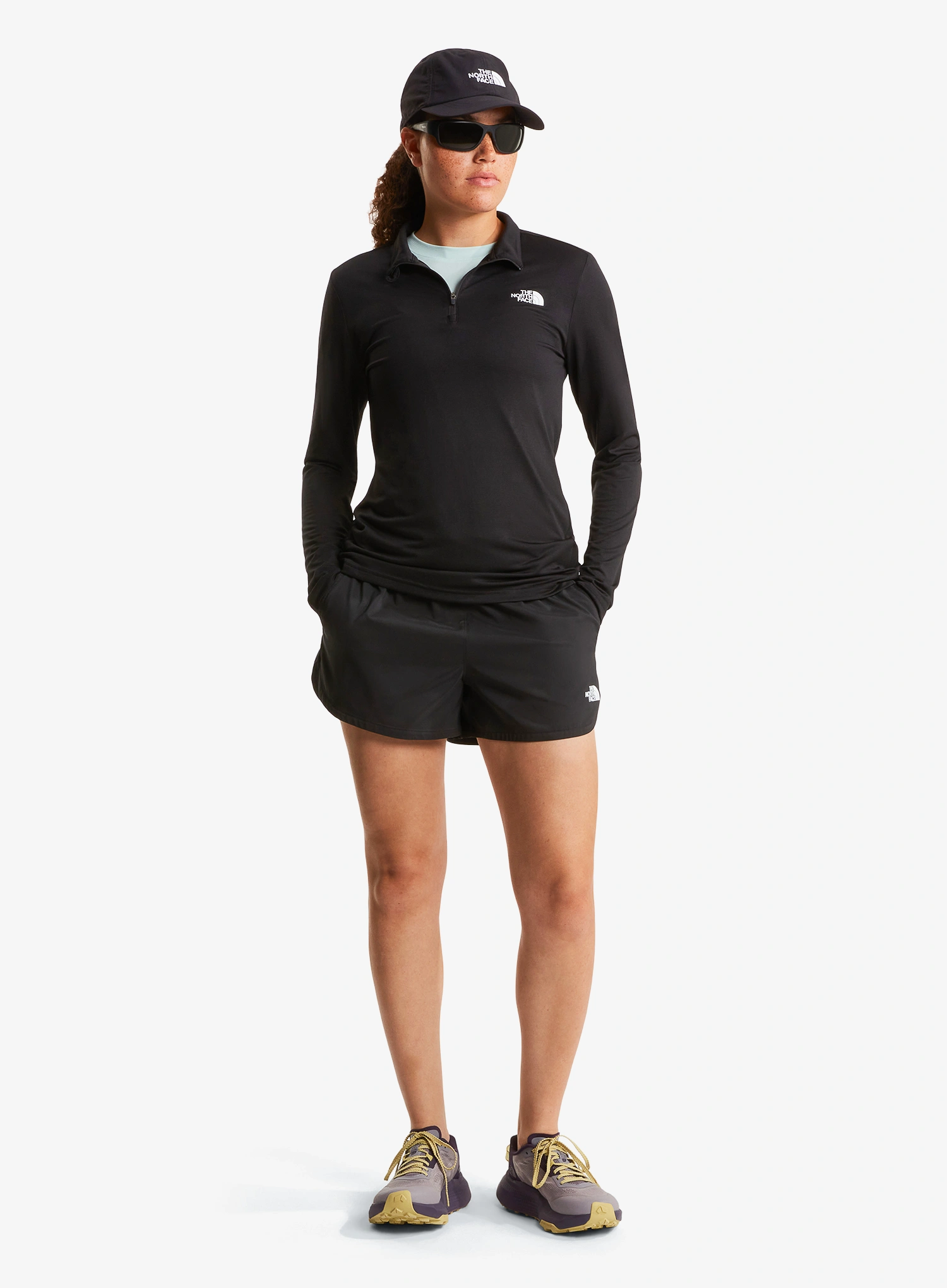 Ženska jopica The North Face Flex 1/4 Zip Tee Slim - tnf black