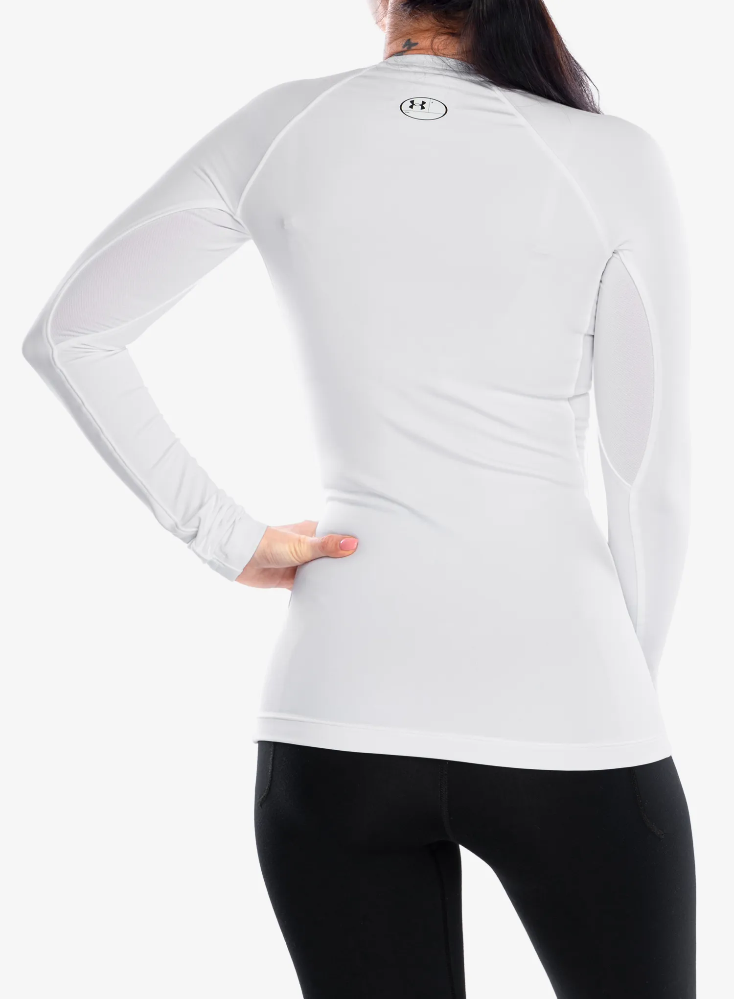 Ženska jopica Under Armour ColdGear Authentics Crew - white/black