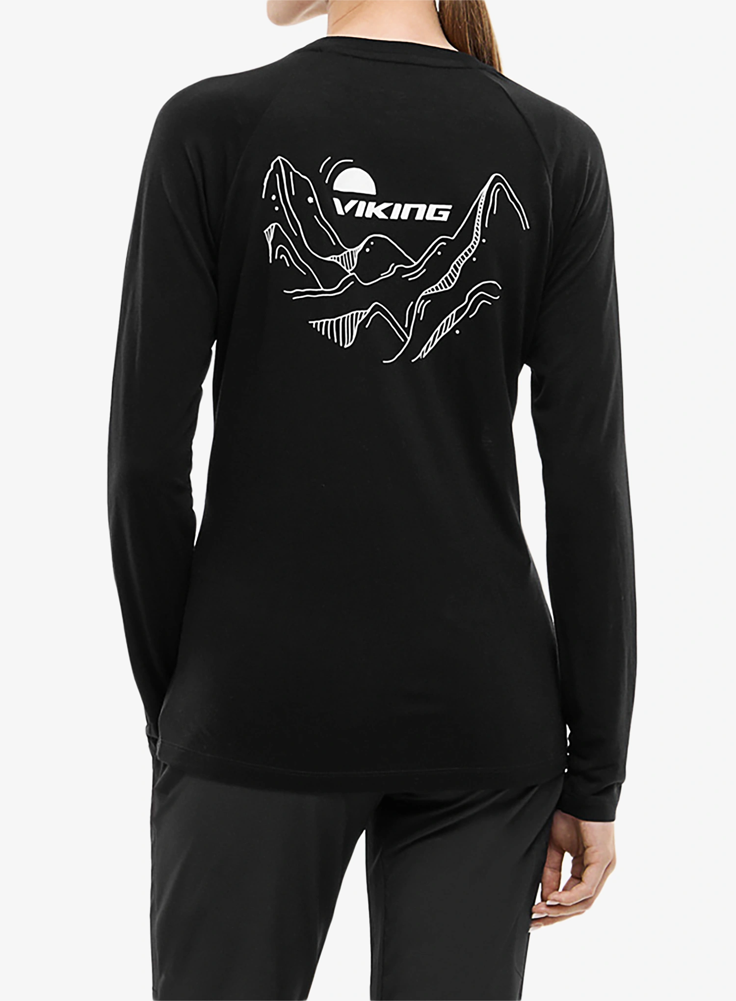 Ženska jopica Viking Longsleeve Andali - black/light grey