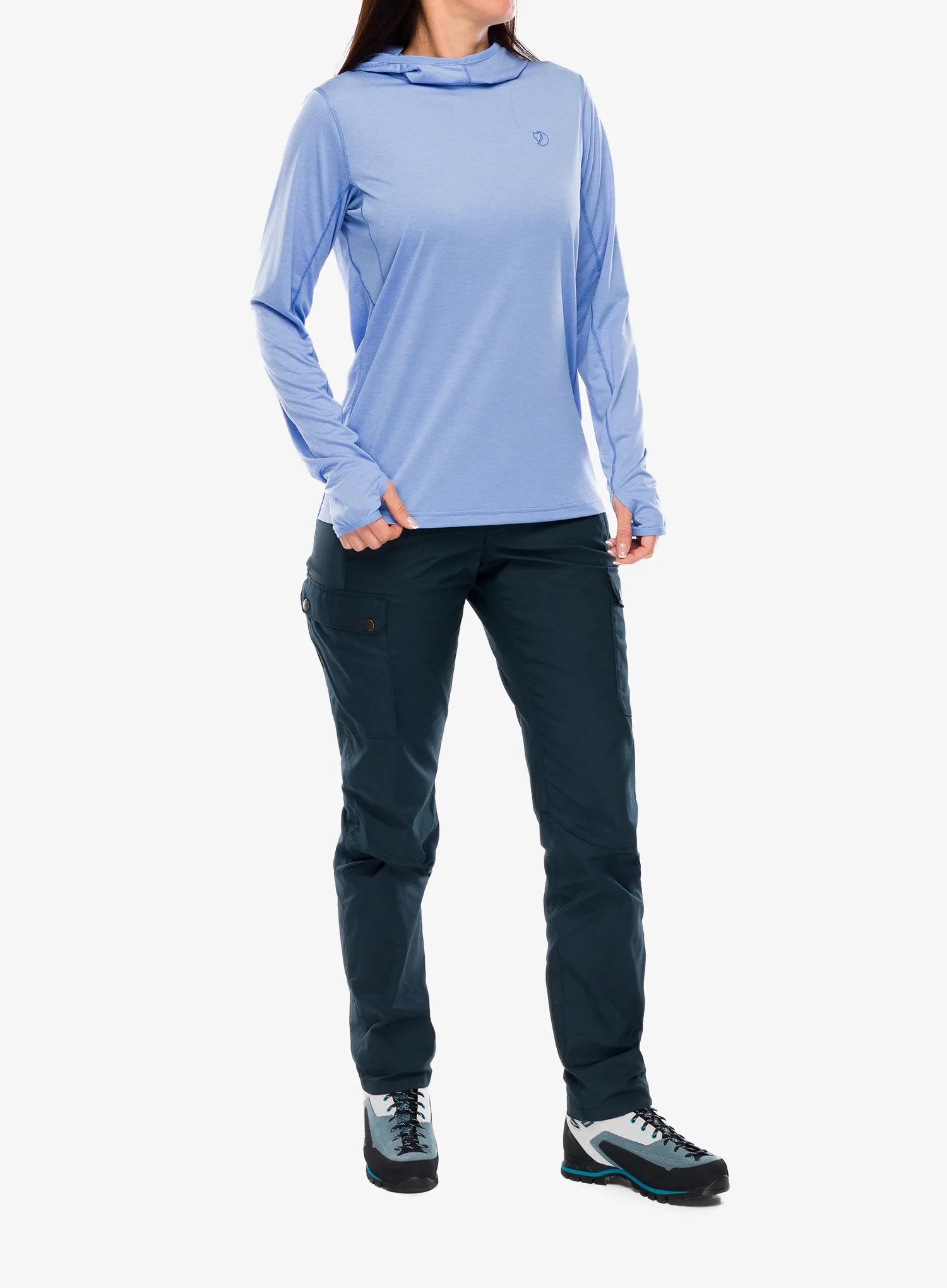 Ženska jopica s kapuco Fjallraven Abisko Sun-hoodie - ultramarine
