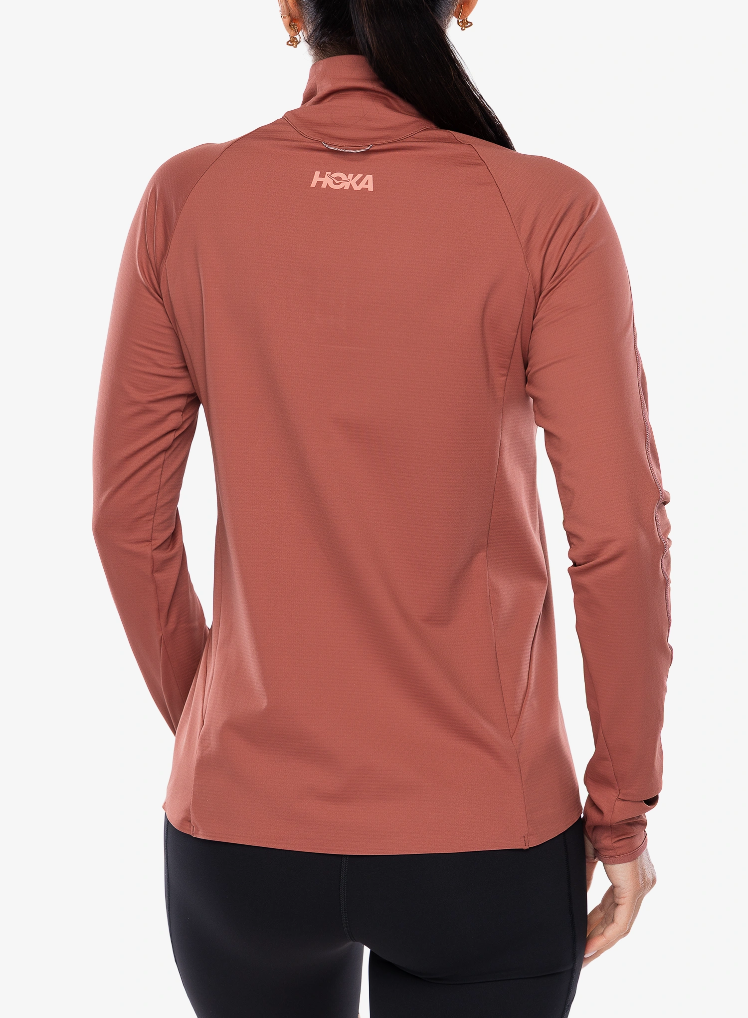 Ženska tekaška jopica Hoka GlideTech Quarter Zip - rouge