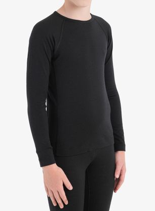 Otroška jopica Icebreaker Kids 200 Oasis LS Crewe - black