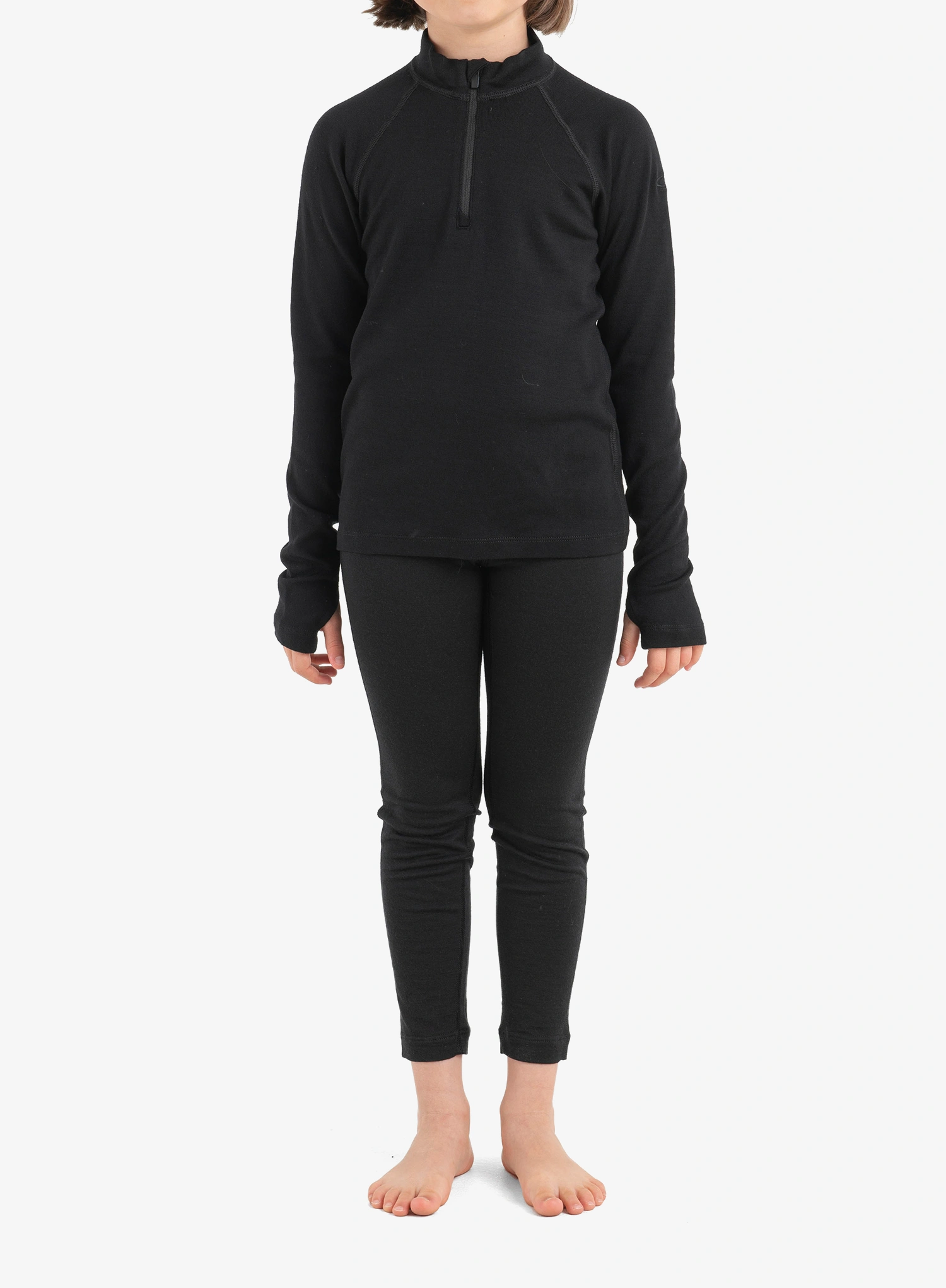Otroška jopica Icebreaker Kids 260 Tech LS Half Zip - black