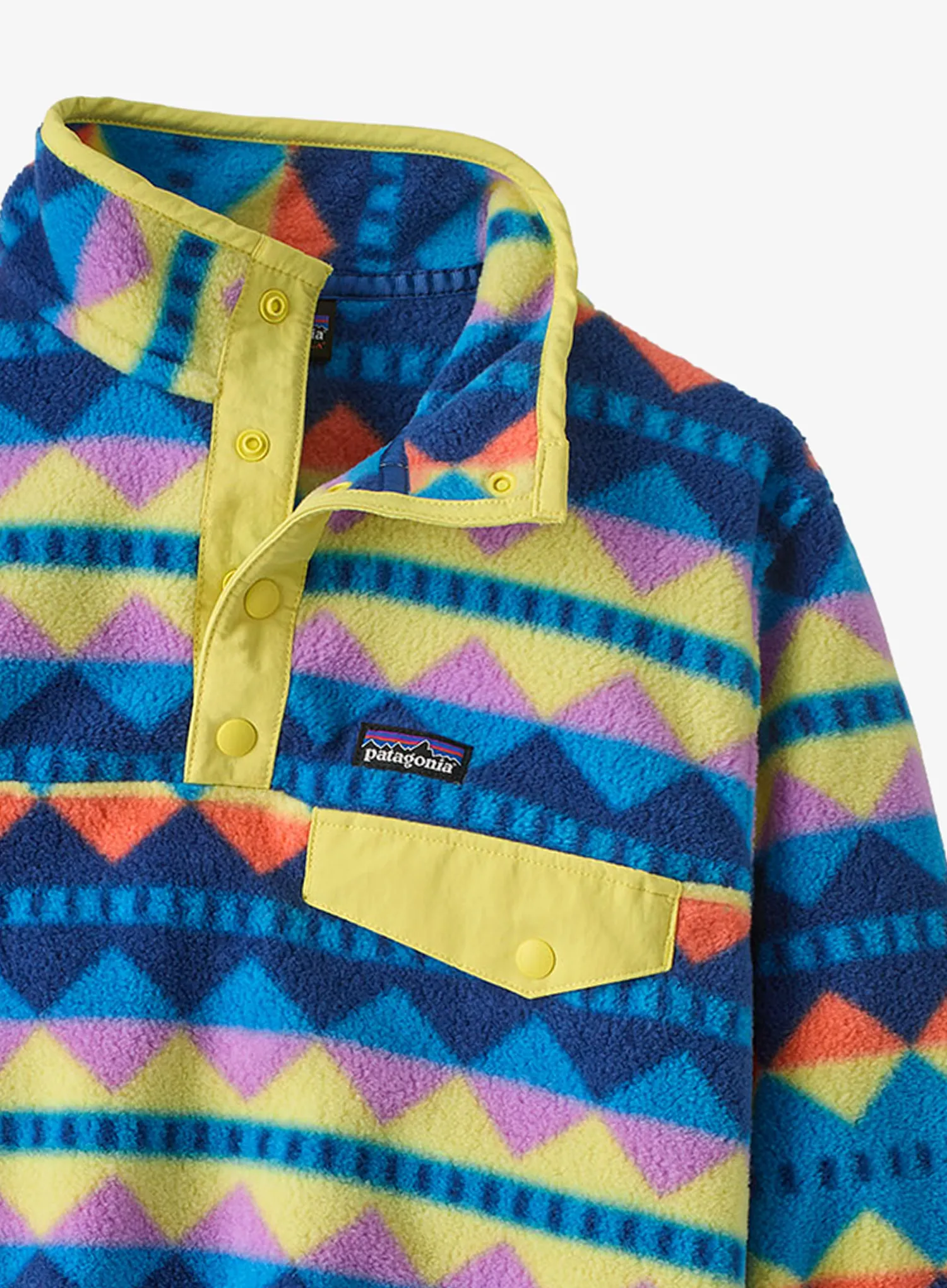 Otroška jopica Patagonia LW Synchilla Snap-T Pullover - diamond stripe/uplift blue