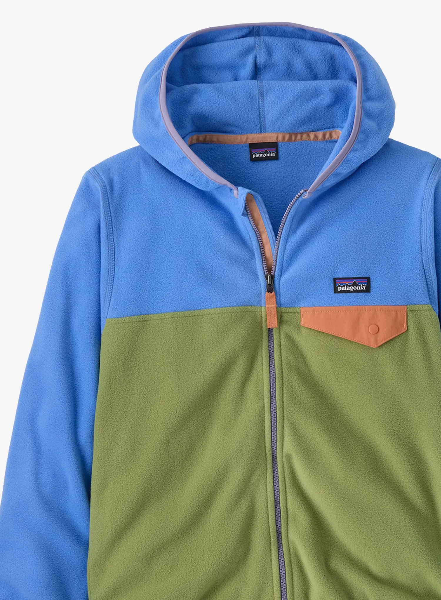 Otroška jopica Patagonia Micro D Snap-T Jacket - buckhorn green/abundant blue