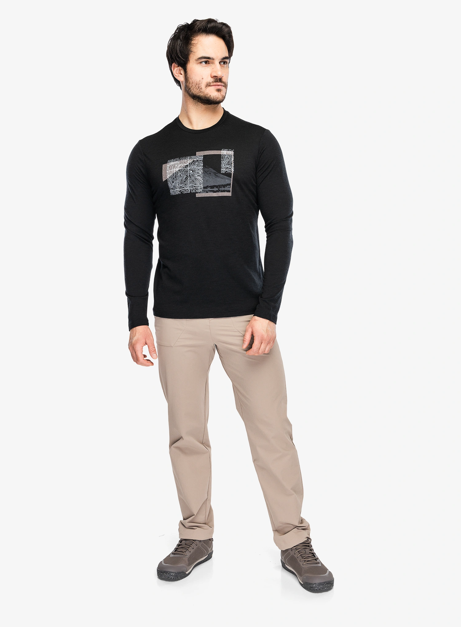 Jopica Icebreaker Merino 150 Tech Lite LS Tee Peak Bal - black