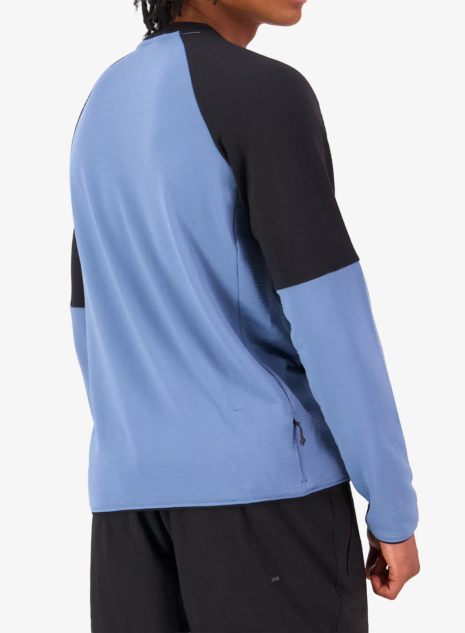 Jopica Mons Royale Quad Merino Fleece Pullover - horizon blue/black