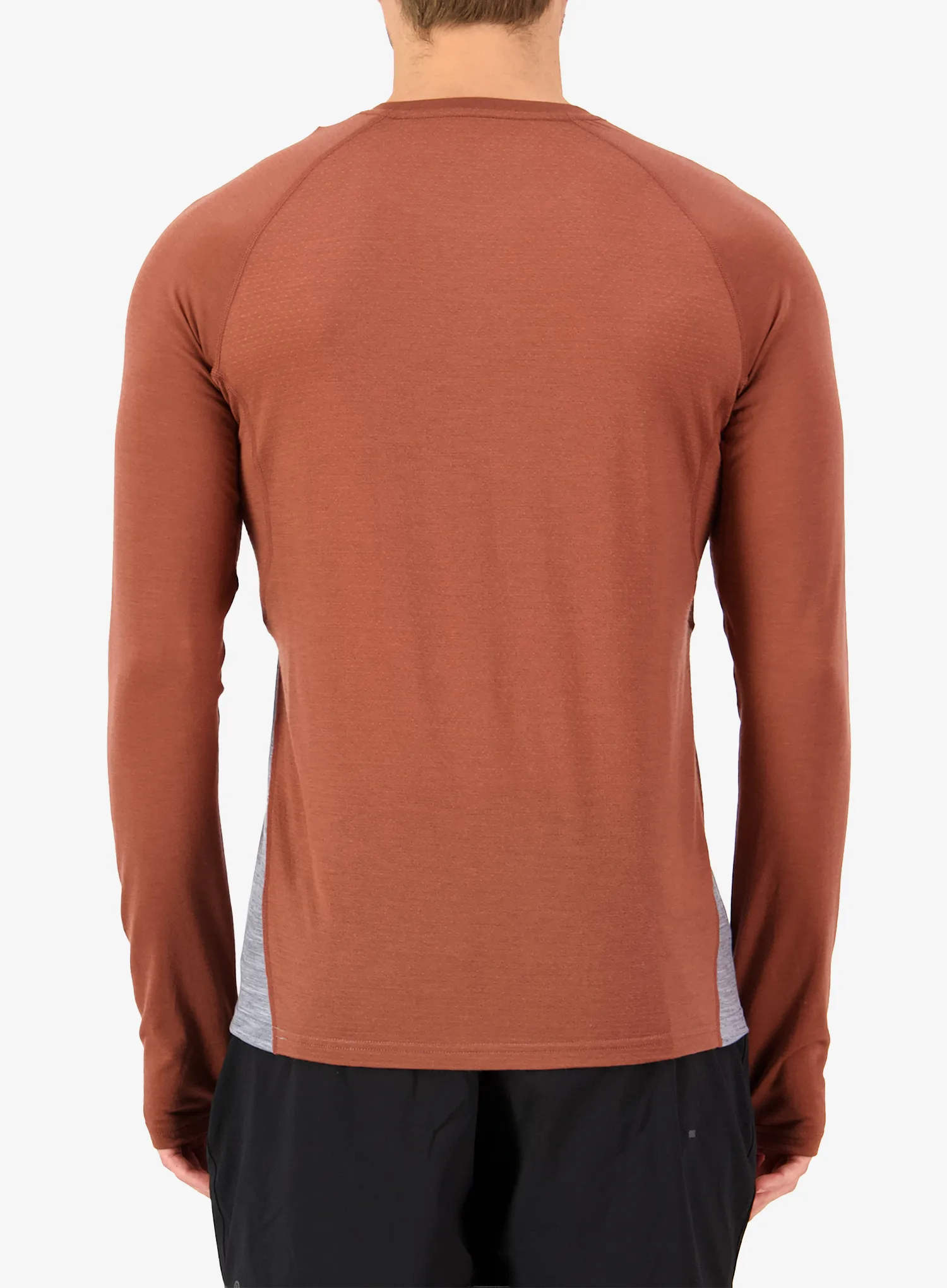 Jopica Mons Royale Temple Merino Long Sleeve - cinnamon/grey heather