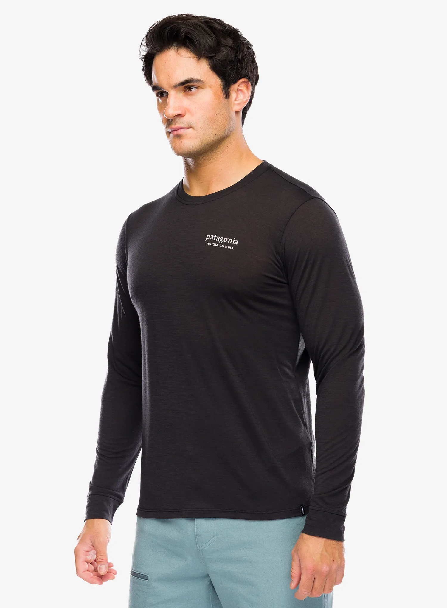 Jopica Patagonia L/S Cap Cool Merino Graphic Shirt - heritage header black