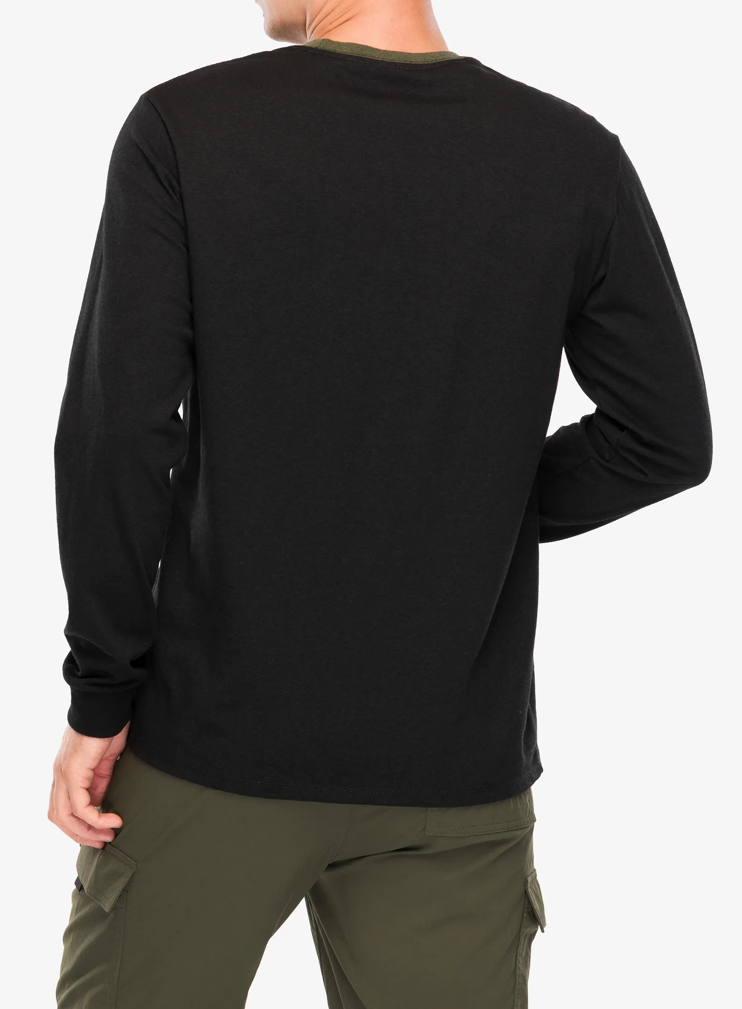 Jopica Patagonia L/S Shop Sticker Pocket Responsibili-Tee - black/basin green