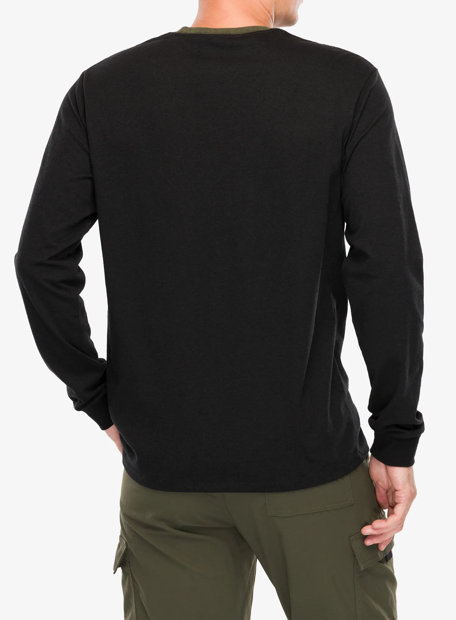 Jopica Patagonia L/S Shop Sticker Pocket Responsibili-Tee - black/basin green