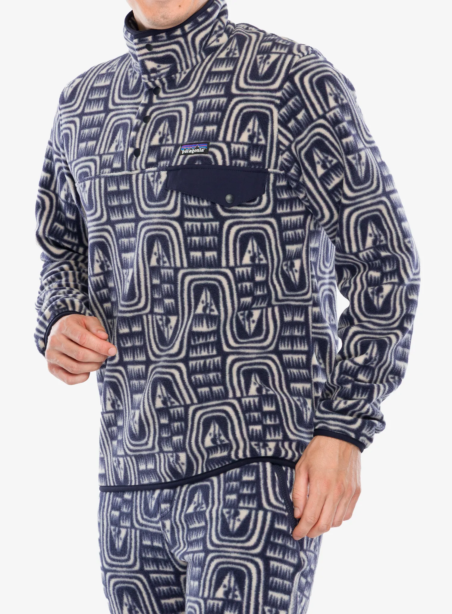 Jopica Patagonia Lightweight Synch Snap-T Pullover - flow/sunken blue