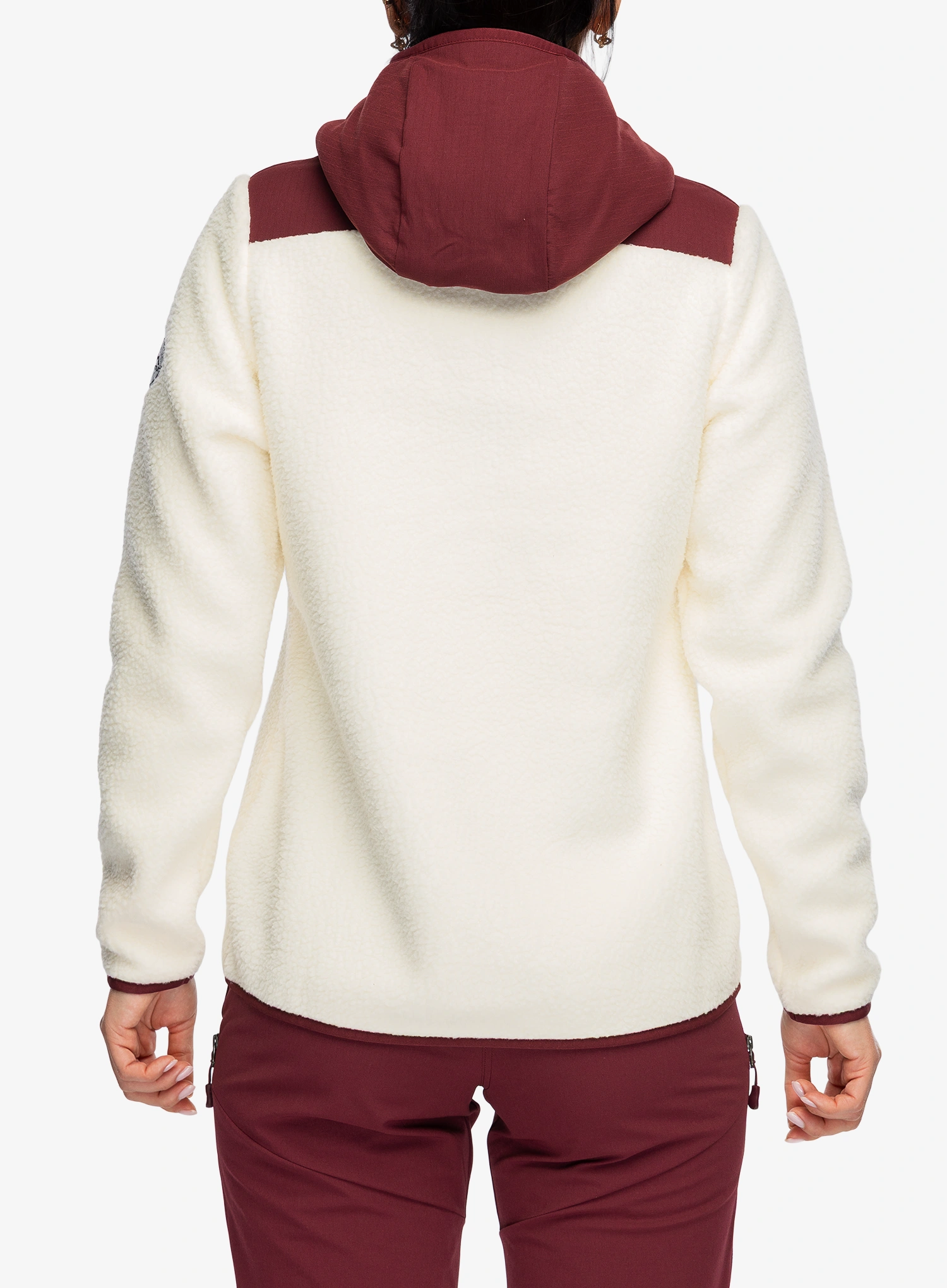 Ženski flis La Sportiva Guidance Sherpa Hoody - chalk/redwood