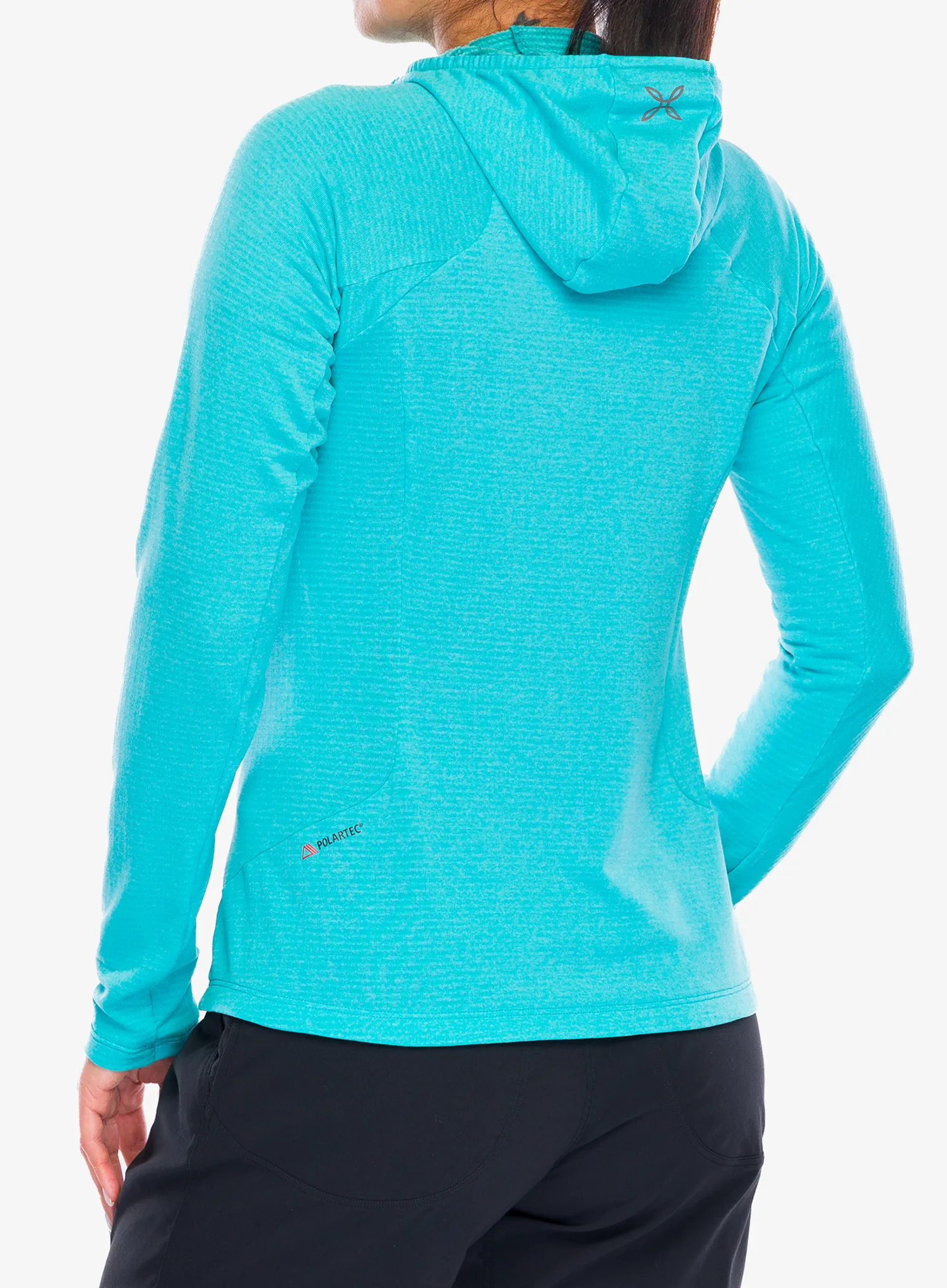 Ženski flis Montura Vertigo Power Grid Hooded Jacket - turquoise