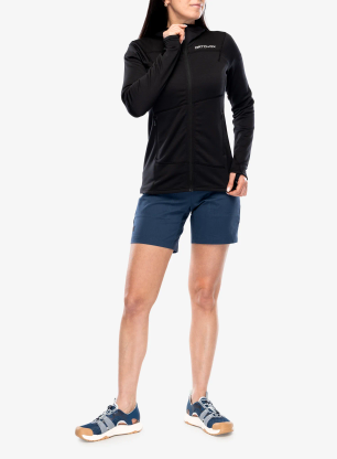 Ženski flis Ortovox Fleece Light Hoody - black raven