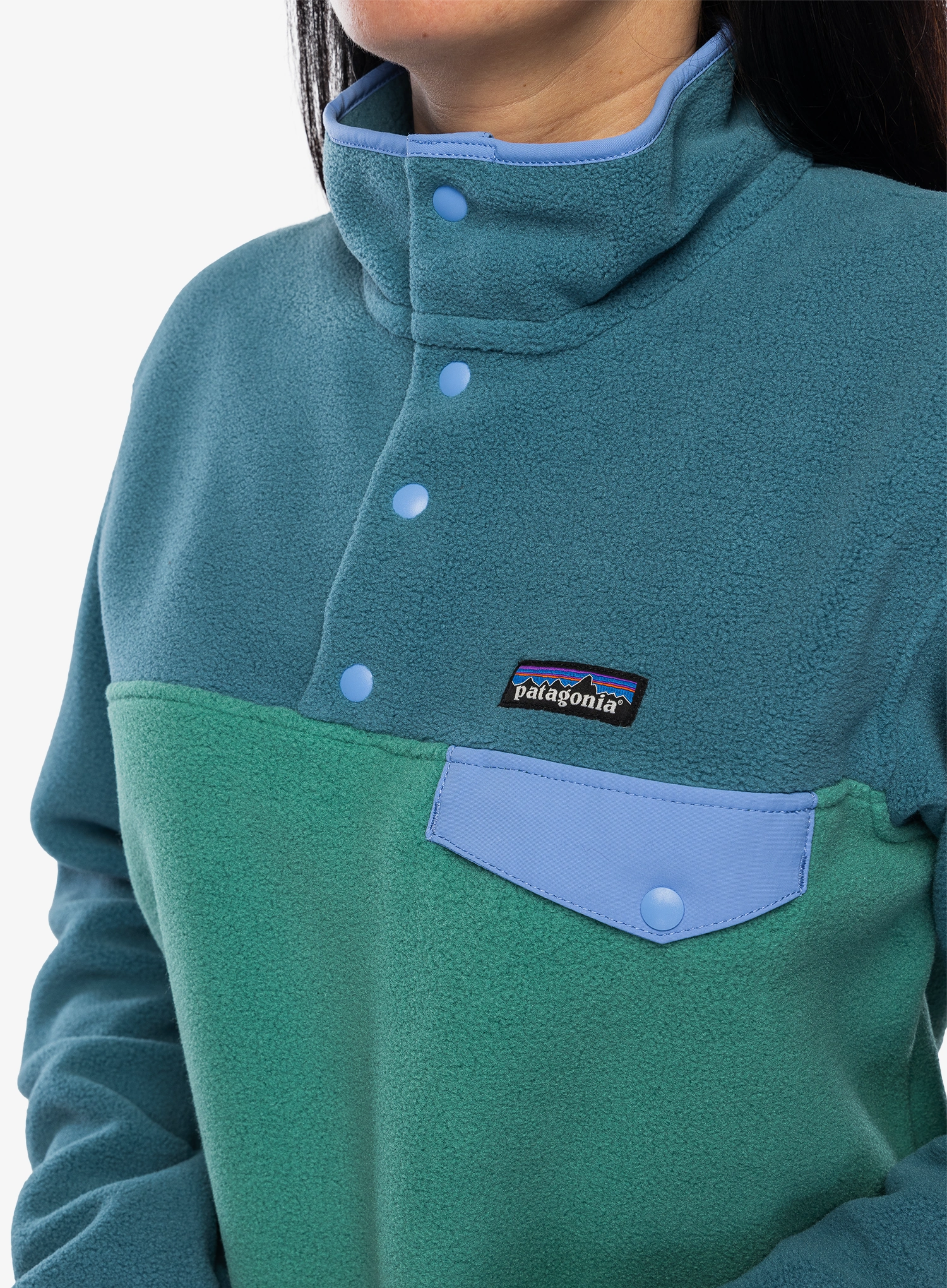 Ženski flis Patagonia Lightweight Synch Snap-T Pullover - heartleaf green