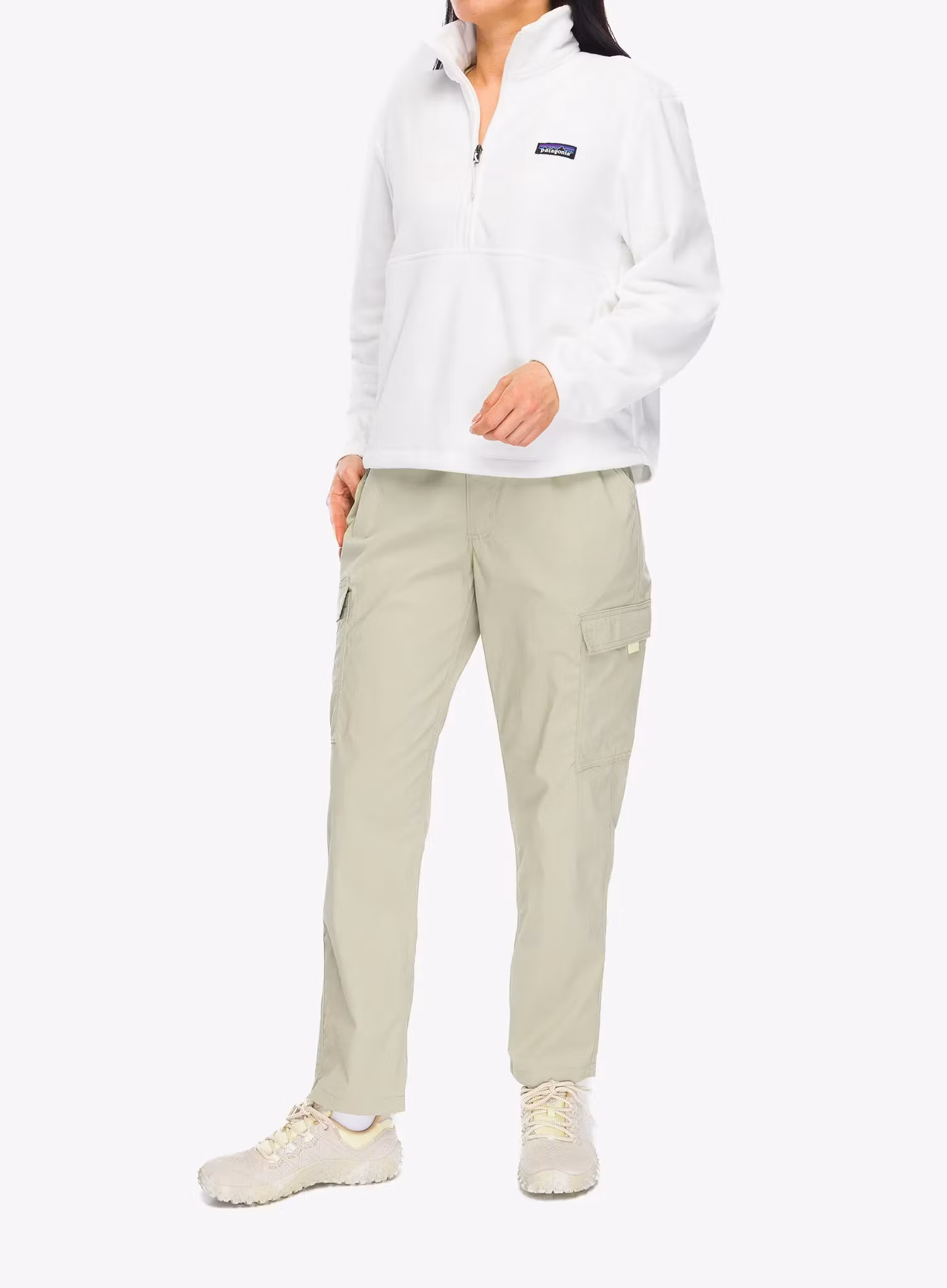 Ženski flis Patagonia Micro D 1/2 Zip Fleece P/O - birch white