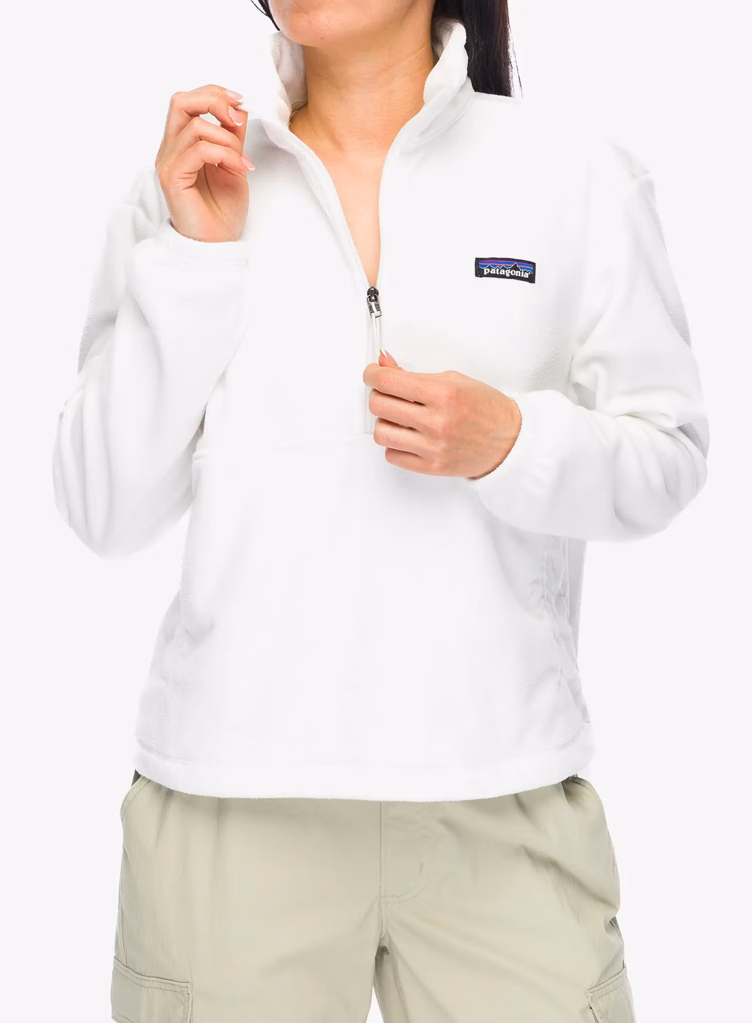 Ženski flis Patagonia Micro D 1/2 Zip Fleece P/O - birch white