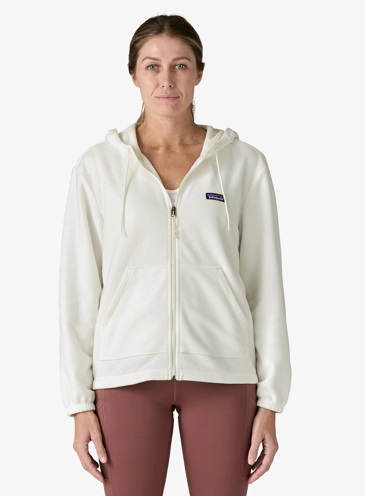 Ženski flis Patagonia Micro D Fleece Hoody - birch white