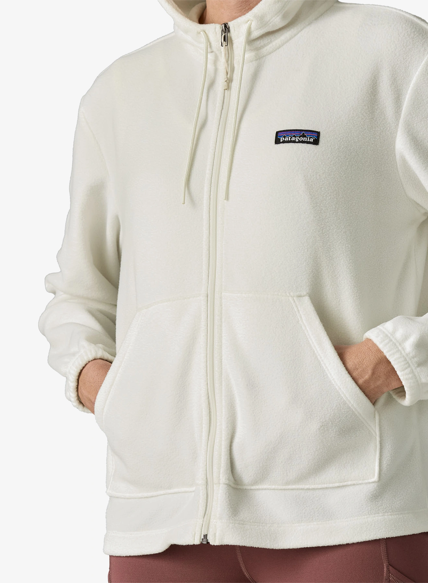 Ženski flis Patagonia Micro D Fleece Hoody - birch white