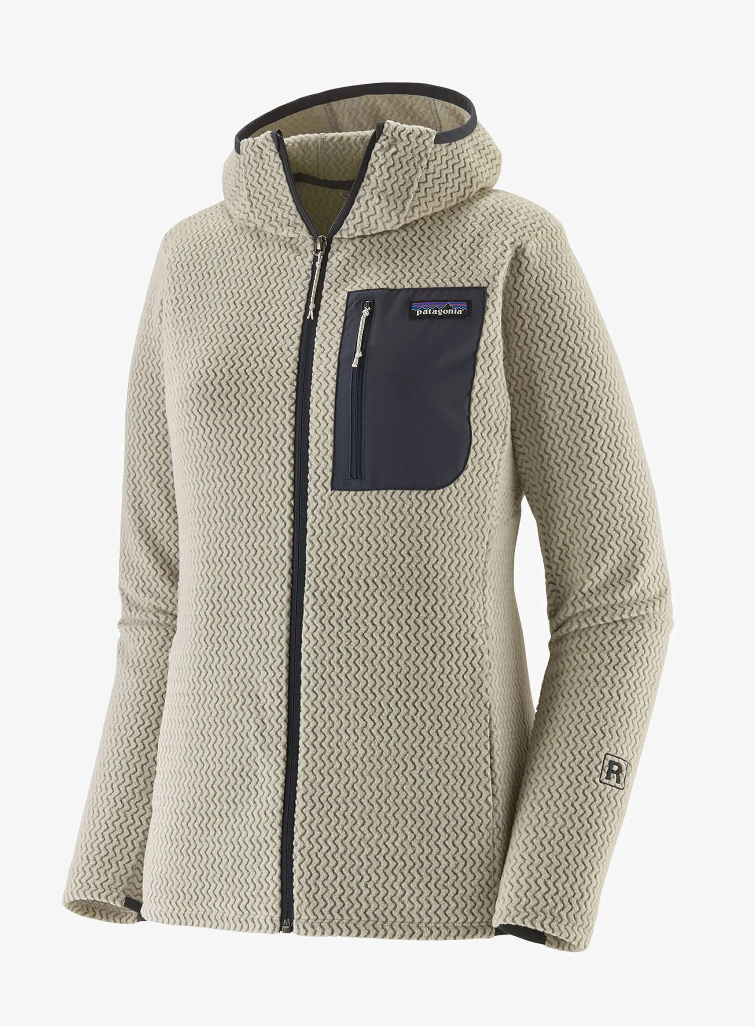 Ženski flis Patagonia R1 Air Full-Zip Hoody - wool white