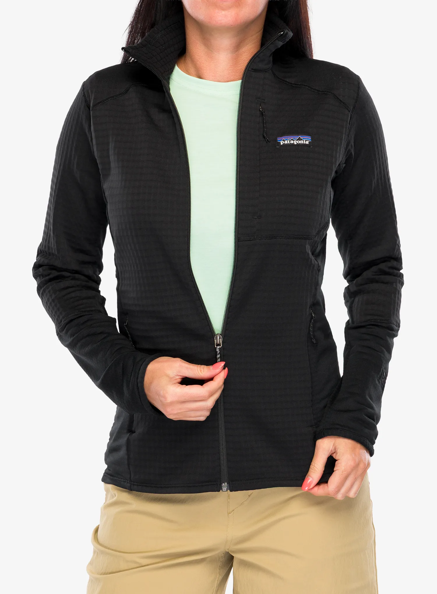 Ženski flis Patagonia R1 Hybrid Jacket - black