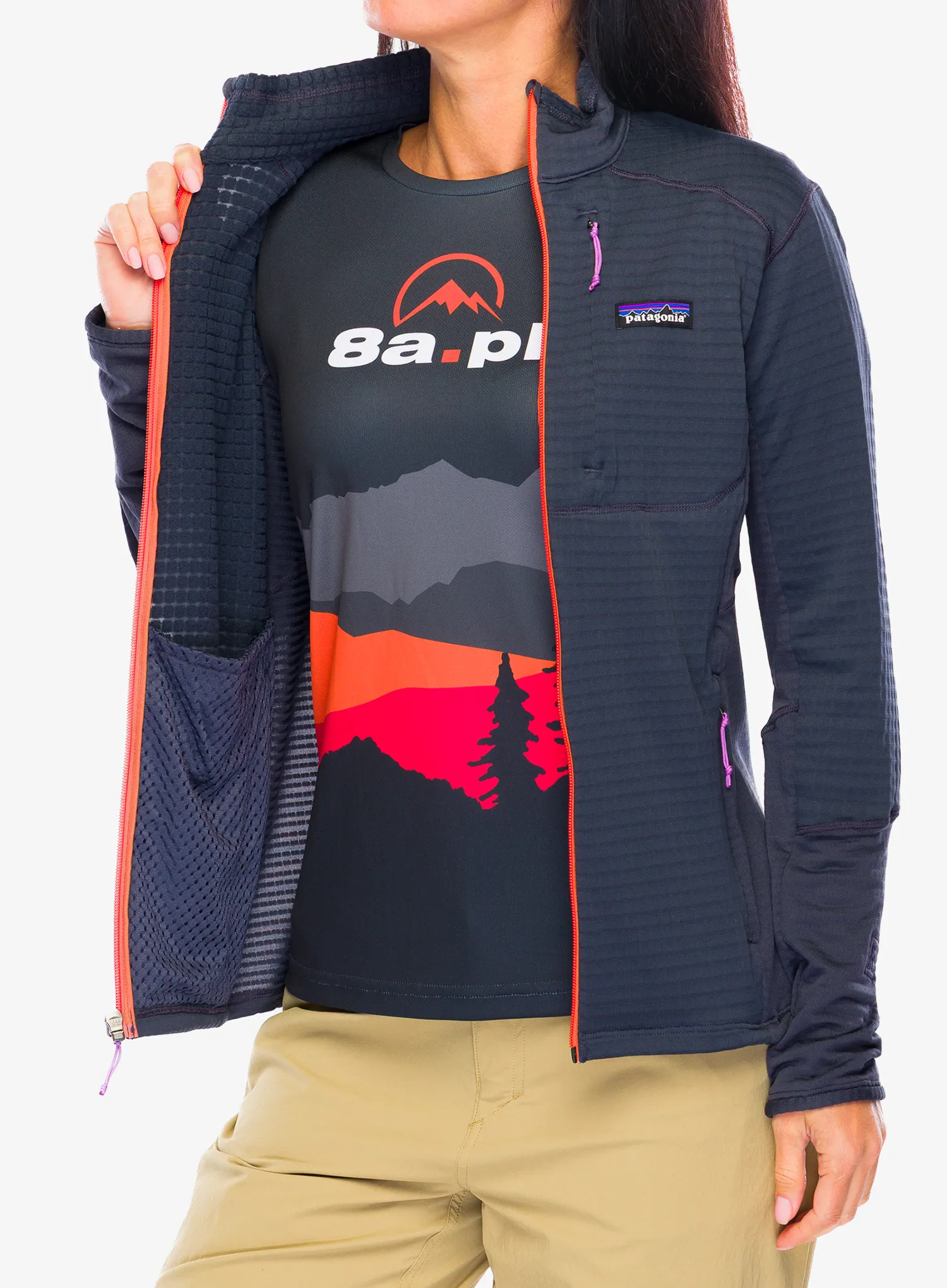 Ženski flis Patagonia R1 Hybrid Jacket - smolder blue