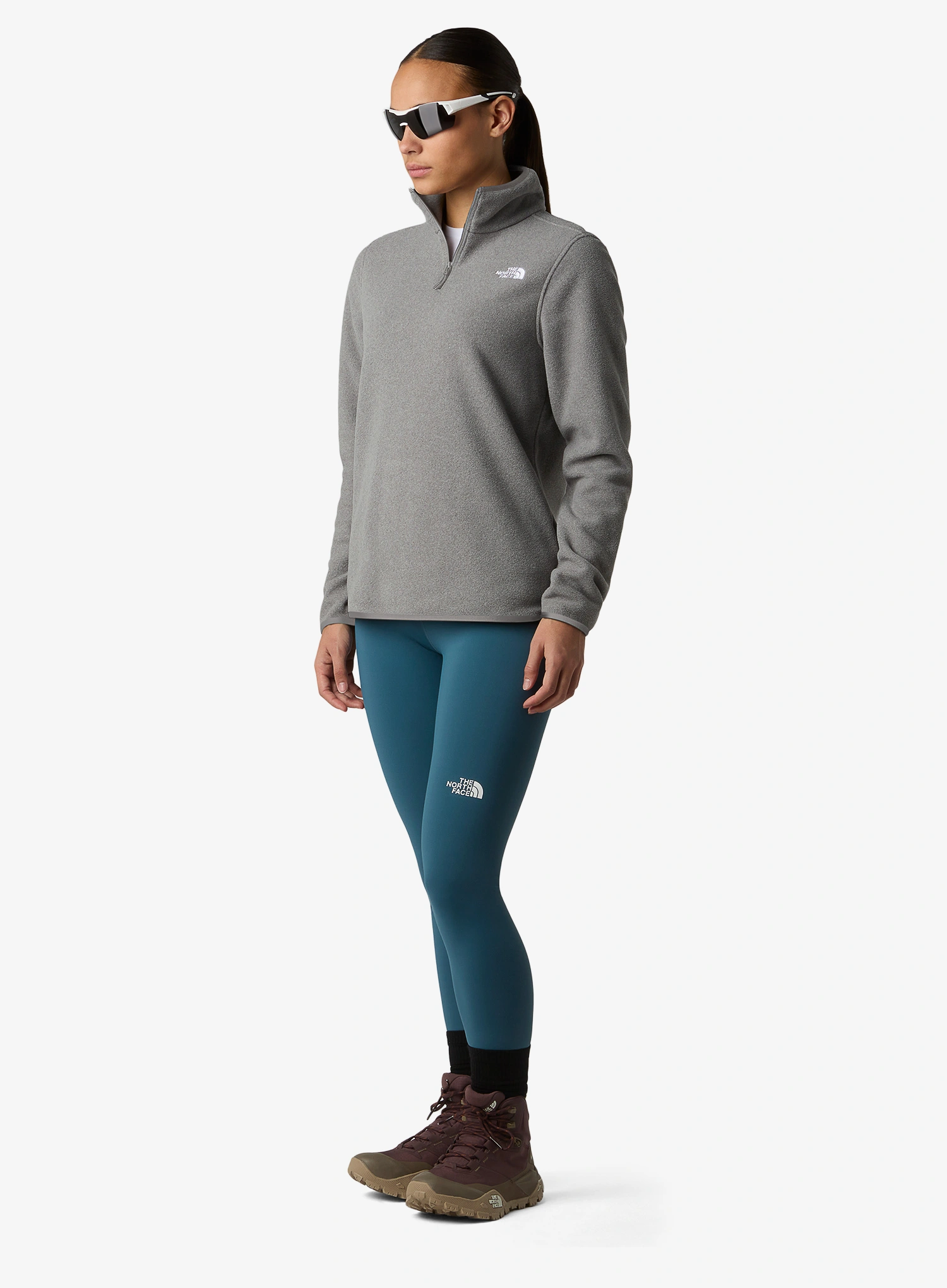 Ženski flis The North Face Glacier Fleece 1/4 Zip Jacket - tnf mid grey heather