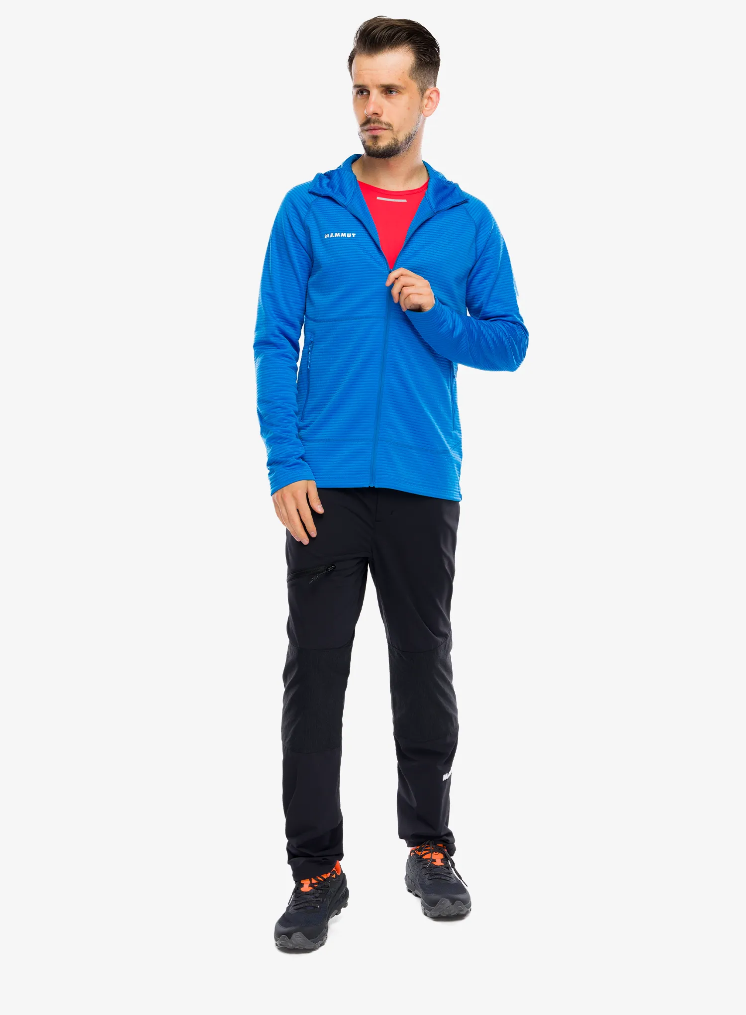 Flis Mammut Crag ML Hooded Jacket - glacier blue