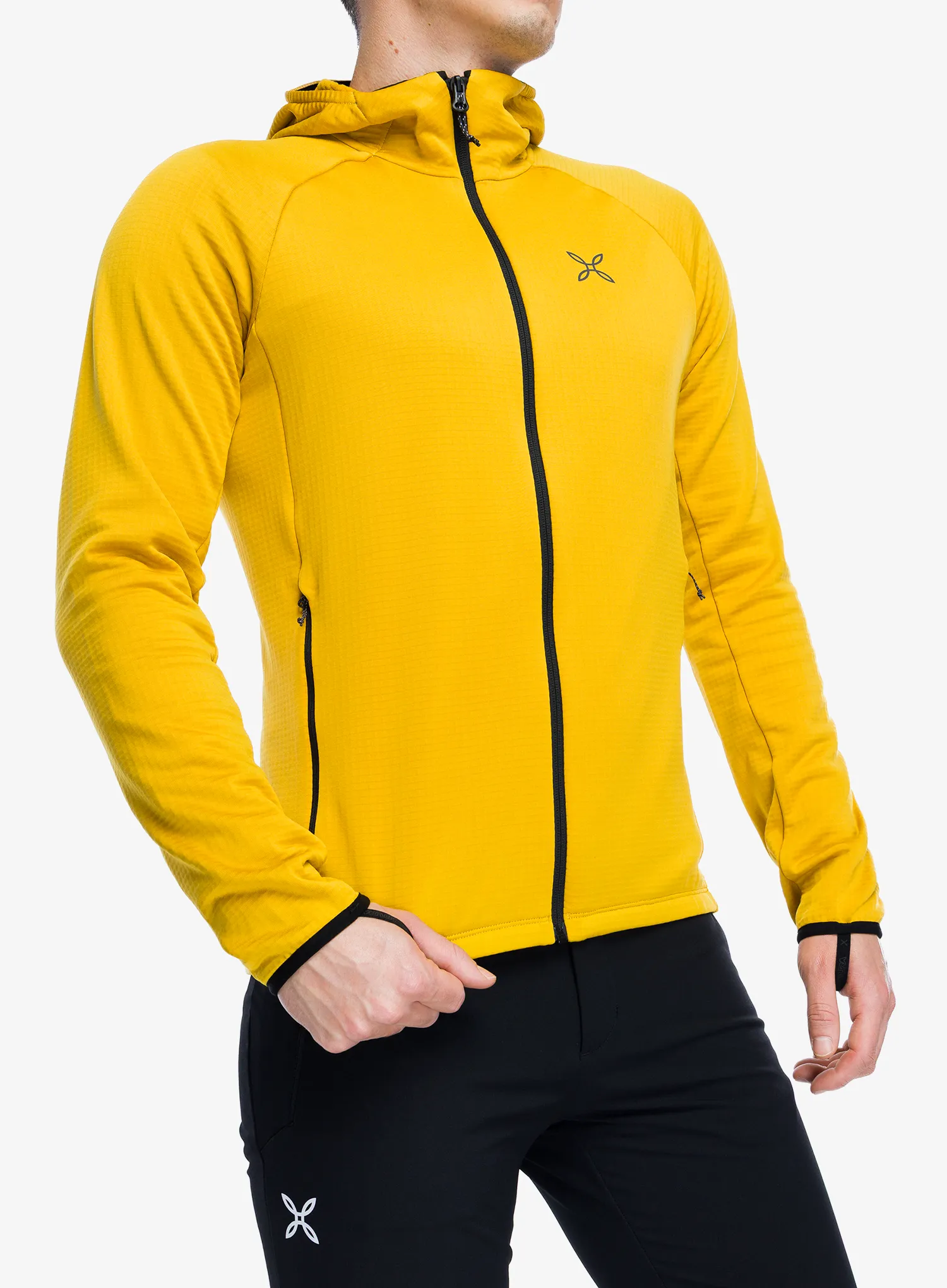 Flis Montura Fadis Grid Hooded Maglia - mustard