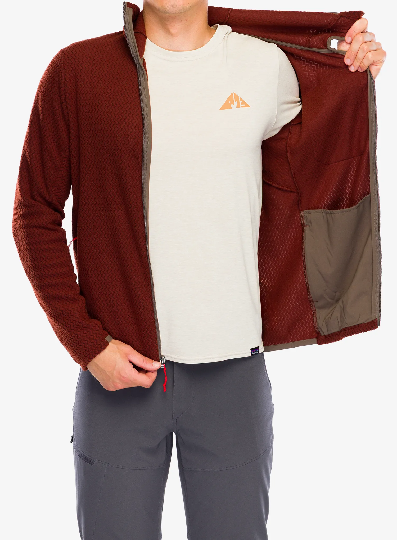 Flis Patagonia R1 Air Full-Zip Hoody - dried vanilla