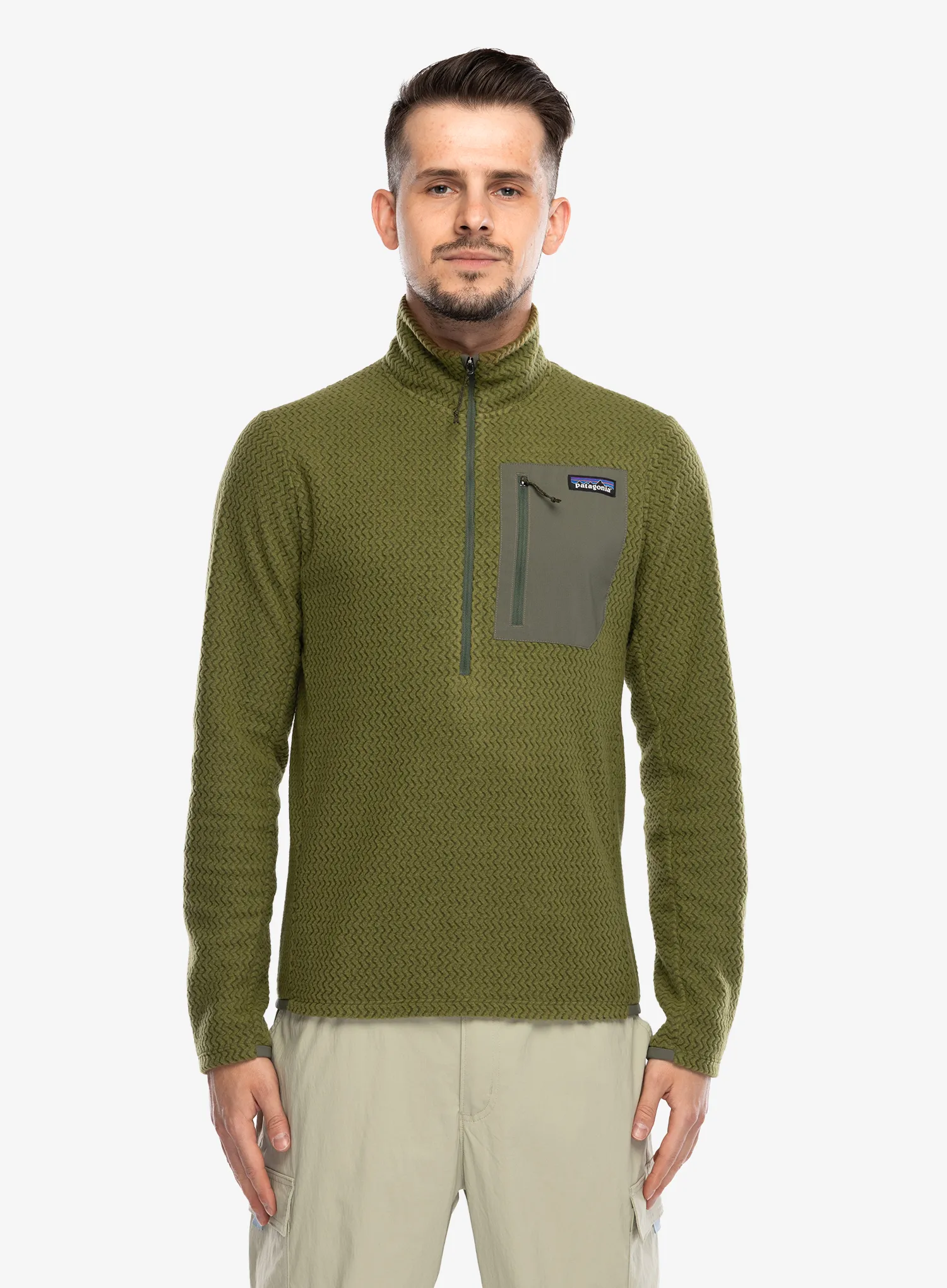 Flis Patagonia R1 Air Zip Neck - caper green