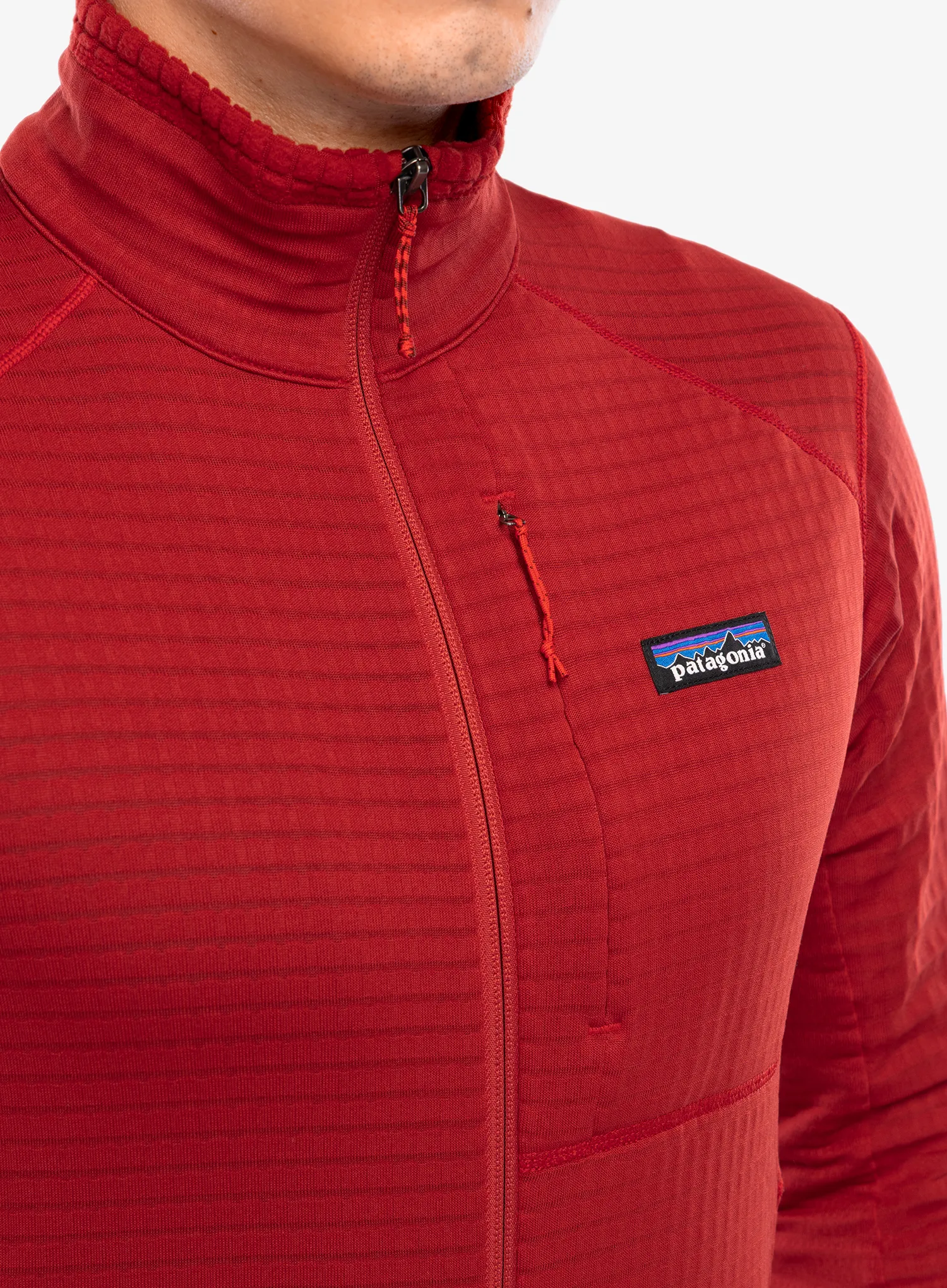 Flis Patagonia R1 Hybrid Jacket - amanita red