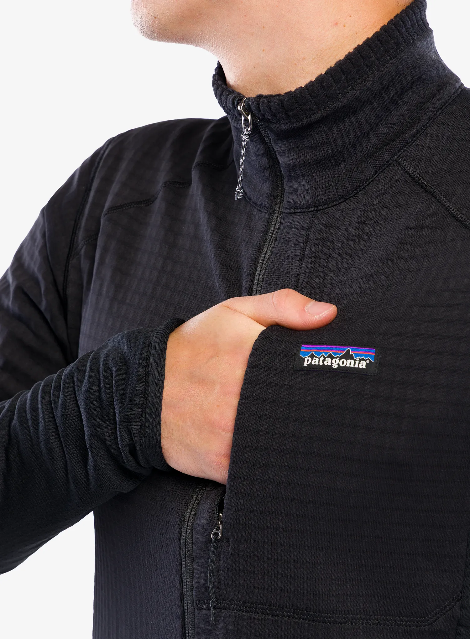 Flis Patagonia R1 Hybrid Jacket - black
