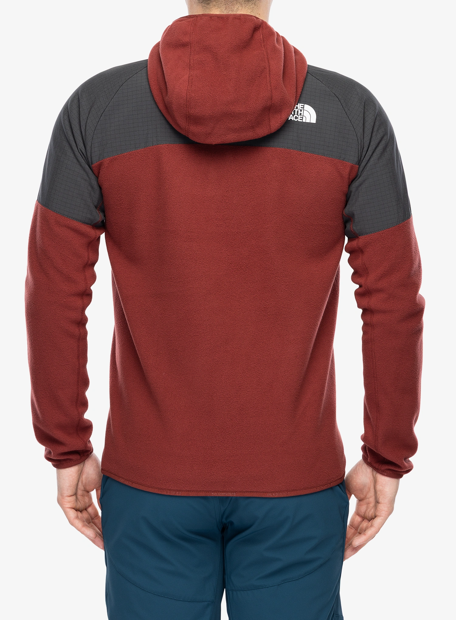 Flis jopa s kapuco The North Face Glacier Heavyweight Full Zip HD - sumac/asphalt grey