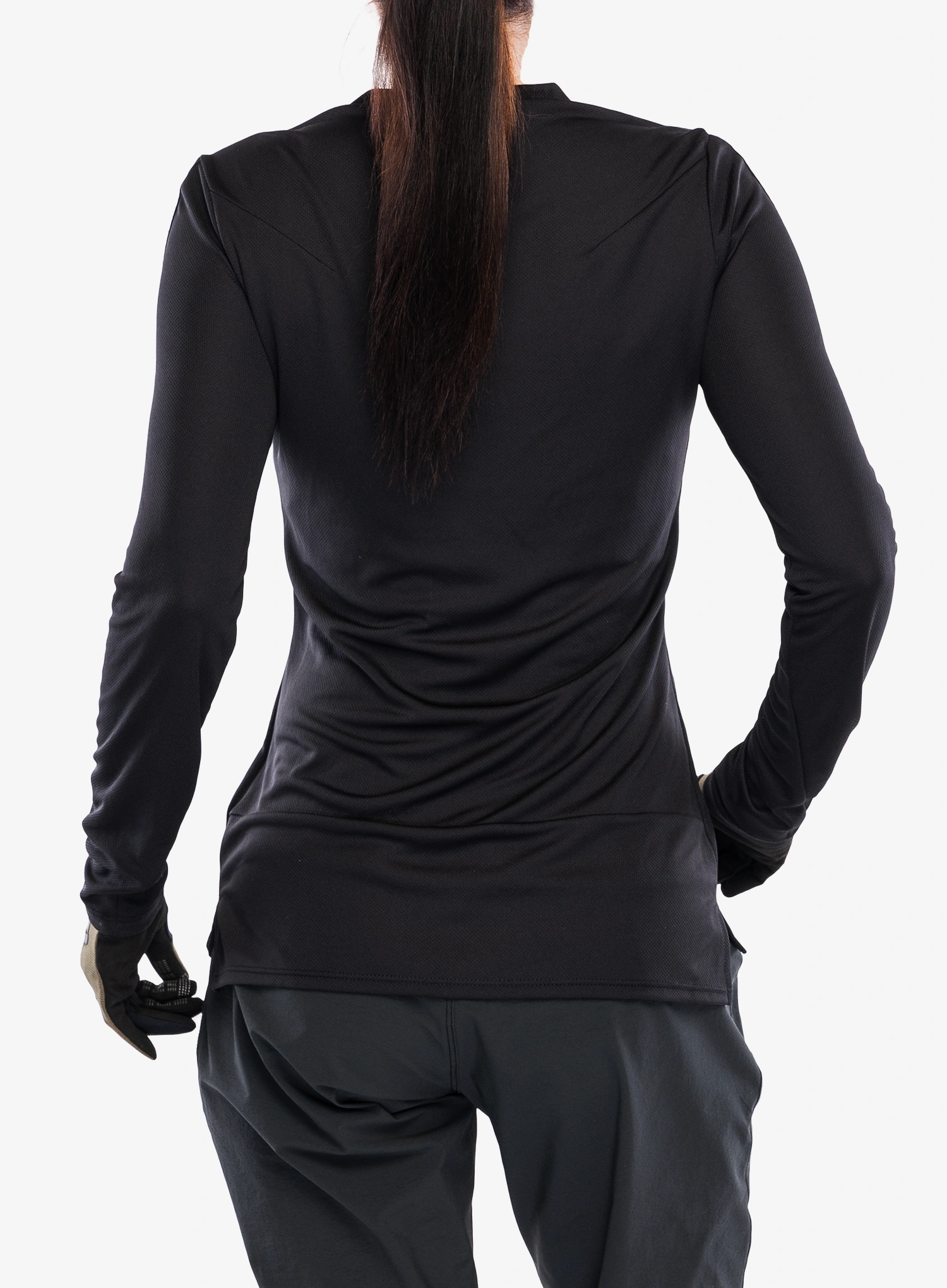 Ženska kolesarska jopa Fox Ranger LS Jersey Fox Head - black/black