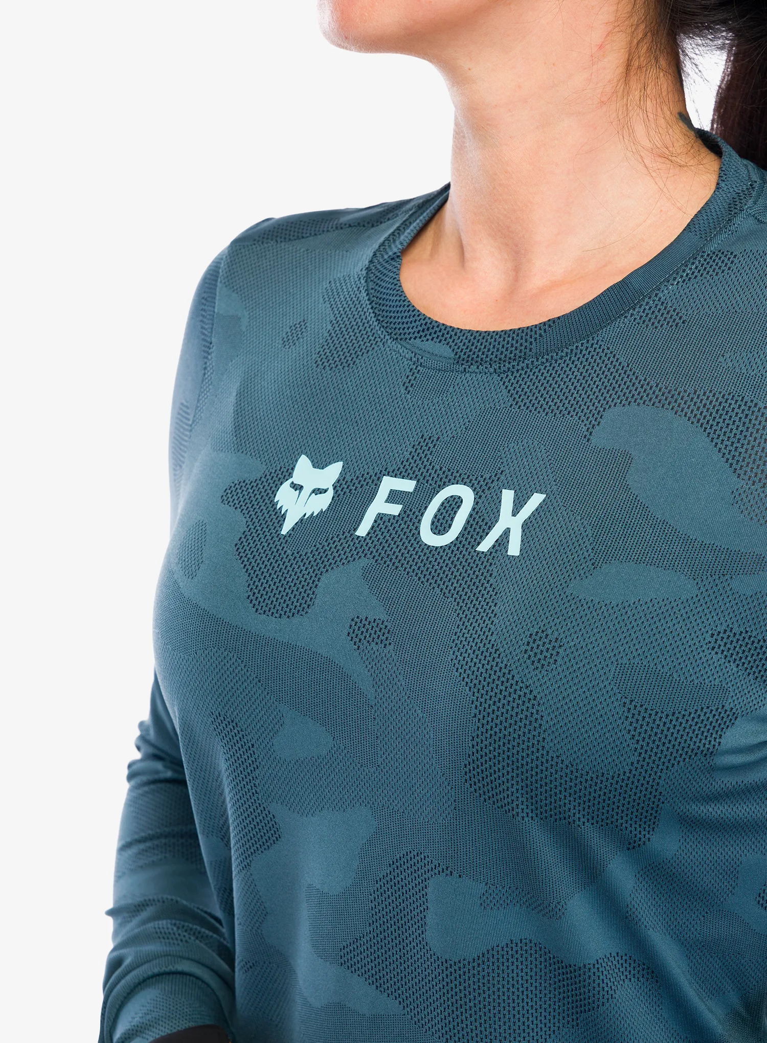 Ženska kolesarska jopa Fox Ranger Tru Dri LS Jersey - dark vintage