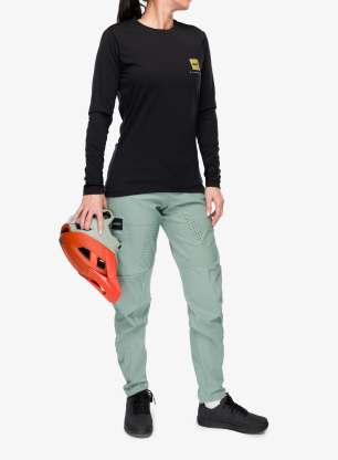 Ženska kolesarska jopa Leatt MTB Gravity 3.0 Long Sleeve - ghost black/black